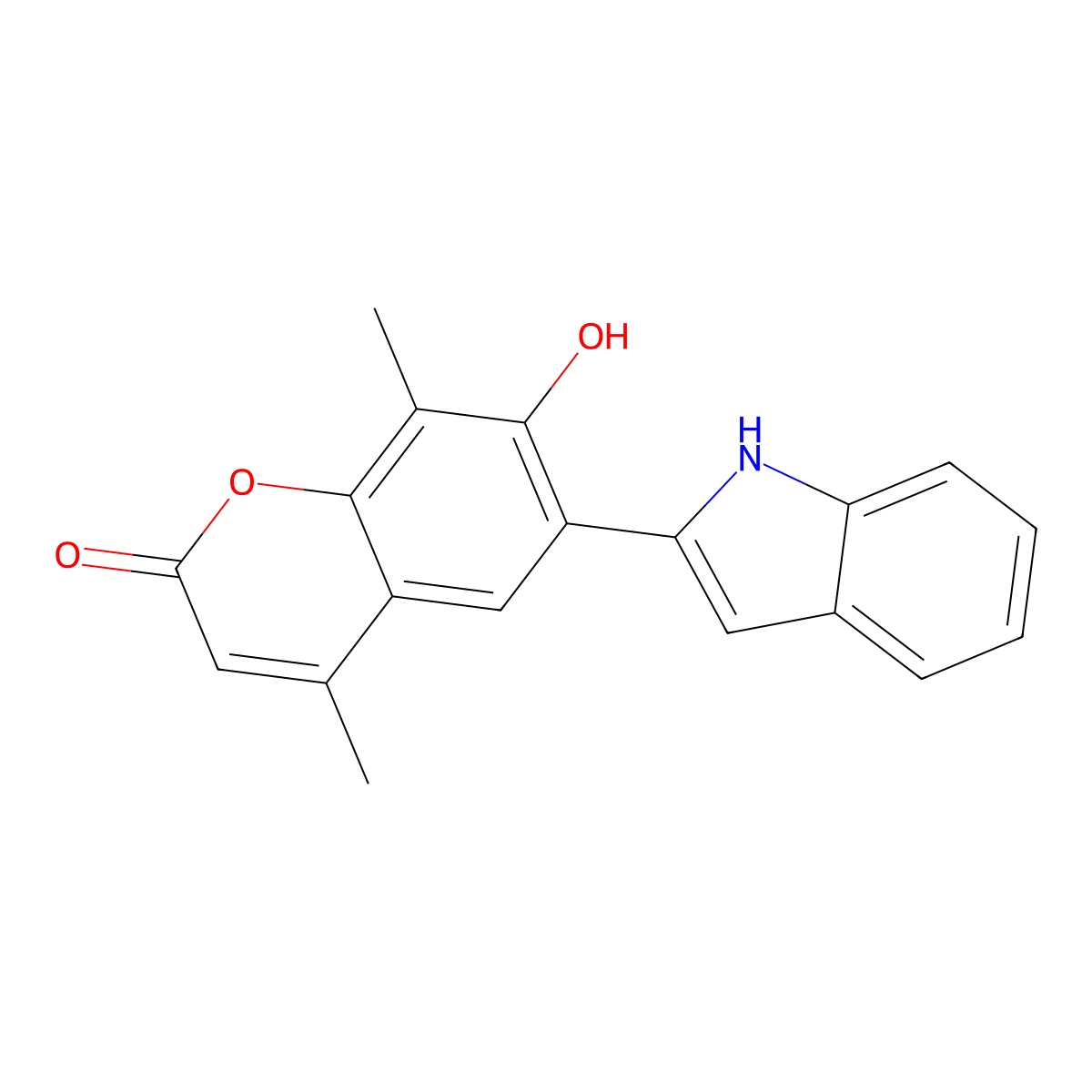 7-hydroxy-6-(1H-indol-2-yl)-4,8-dimethyl-2H-chromen-2-one molecular structure, CAS 1797924-91-4