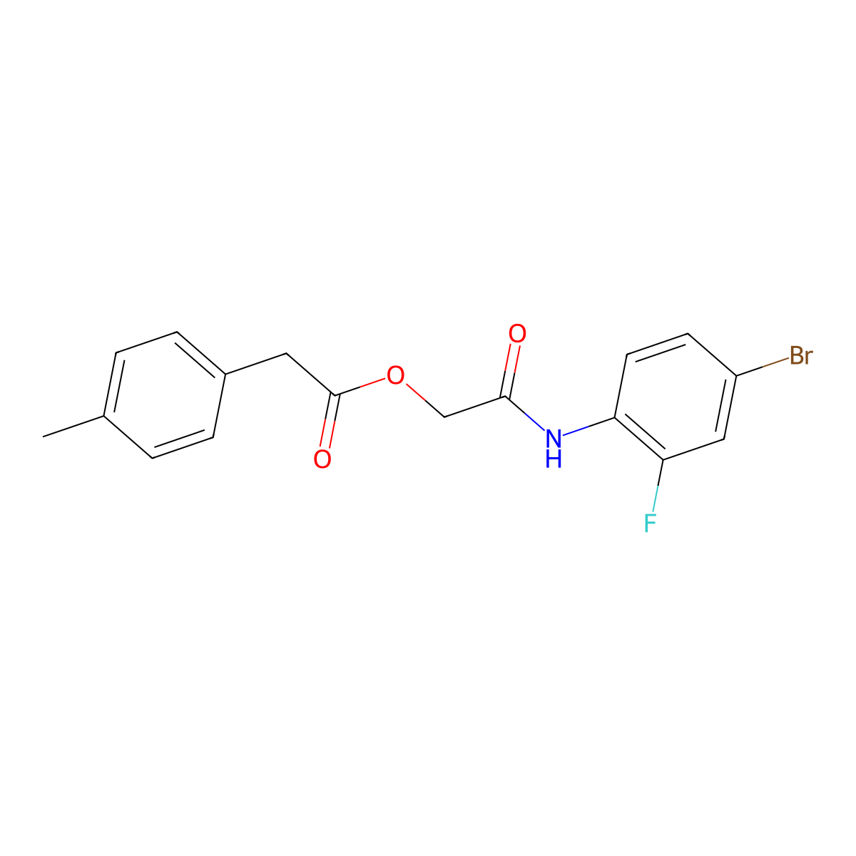 2-[(4-Bromo-2-fluorophenyl)amino]-2-oxoethyl (4-methylphenyl)acetate molecular structure, CAS 1797928-48-3