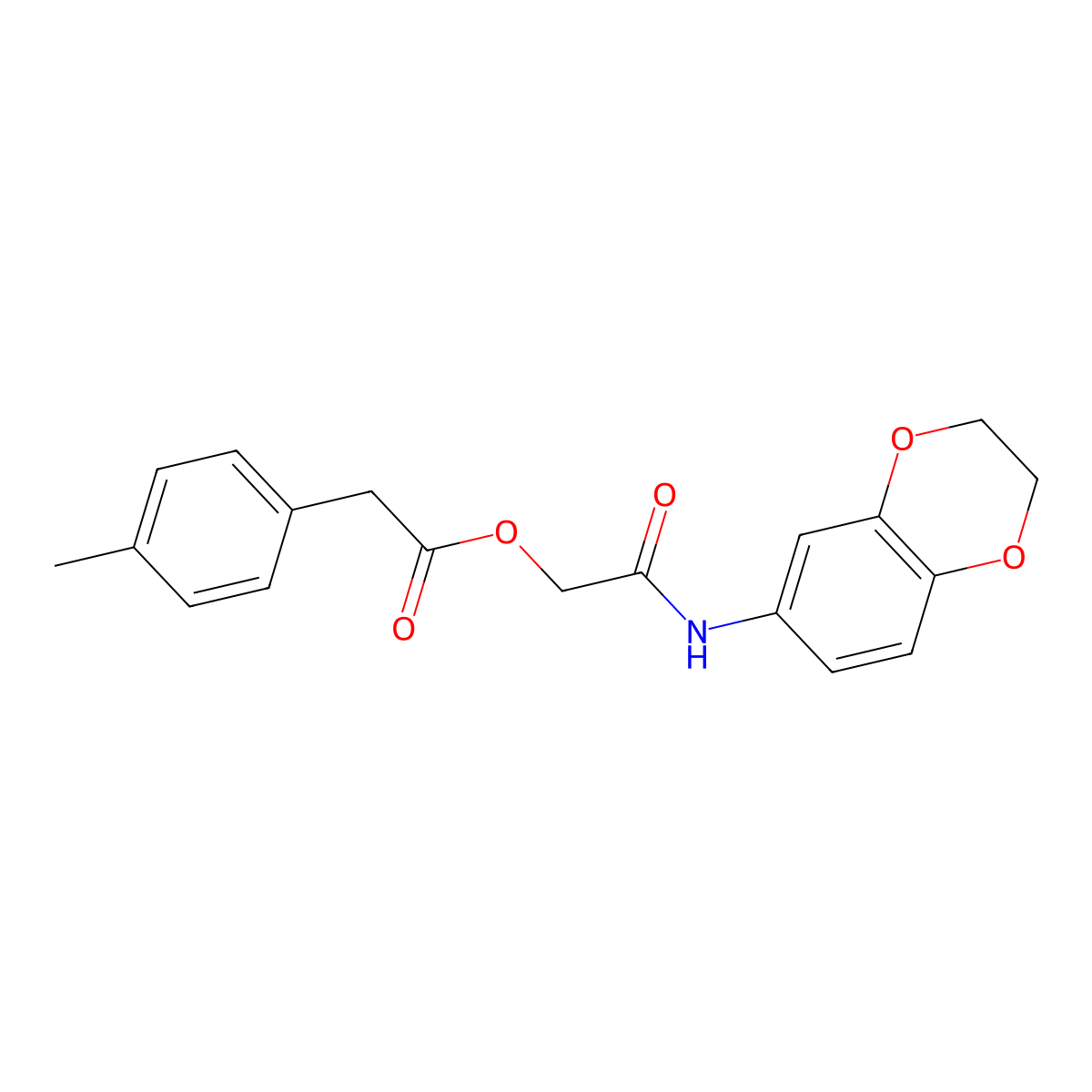2-(2,3-Dihydro-1,4-benzodioxin-6-ylamino)-2-oxoethyl (4-methylphenyl)acetate molecular structure, CAS 1797928-63-2