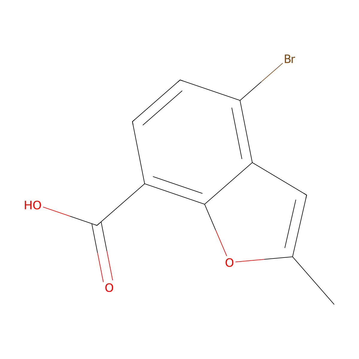 4-Bromo-2-methyl-1-benzofuran-7-carboxylic acid molecular structure, CAS 1797928-84-7