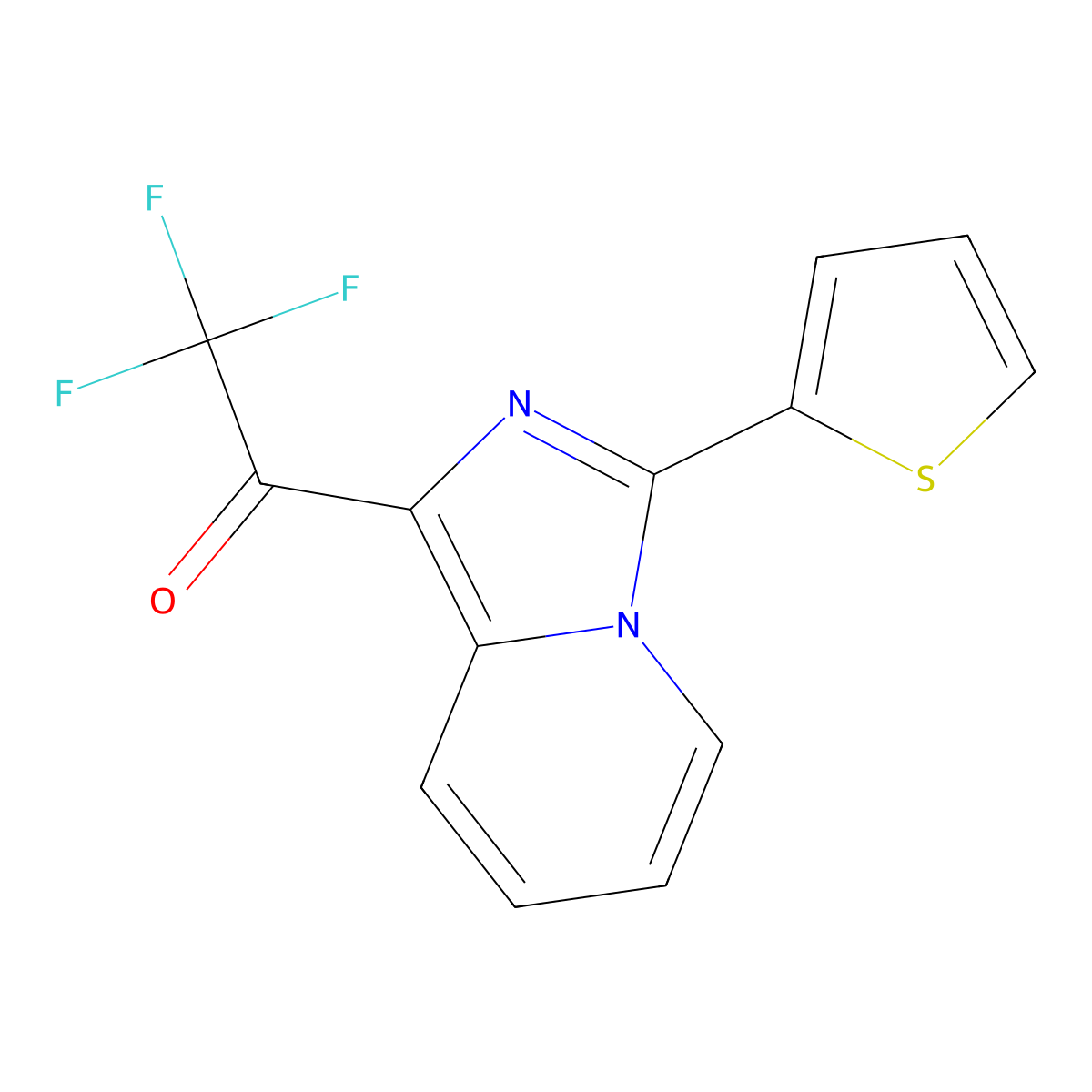 2,2,2-Trifluoro-1-[3-(thiophen-2-yl)imidazo[1,5-a]pyridin-1-yl]ethan-1-one molecular structure, CAS 1797930-85-8