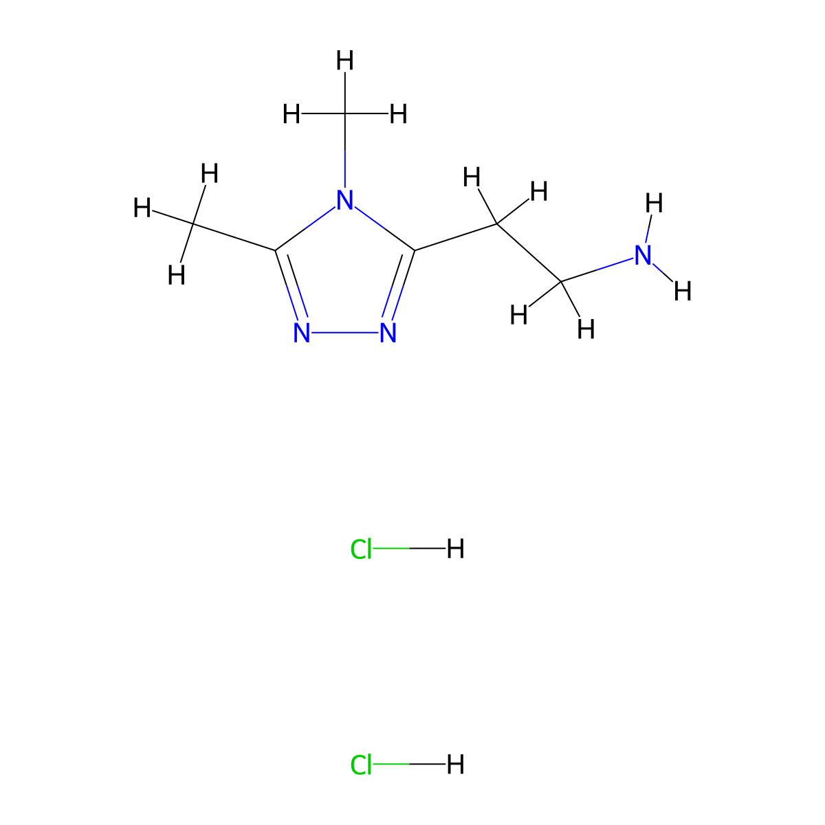 2-(4,5-dimethyl-4H-1,2,4-triazol-3-yl)ethan-1-amine dihydrochloride molecular structure, CAS 1797933-01-7