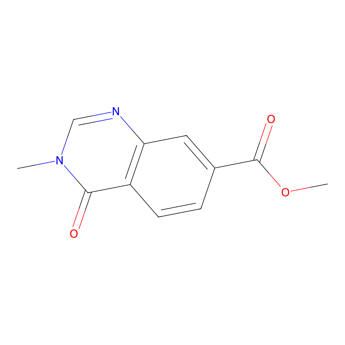Methyl 3-methyl-4-oxo-3,4-dihydroquinazoline-7-carboxylate molecular structure, CAS 1797936-24-3