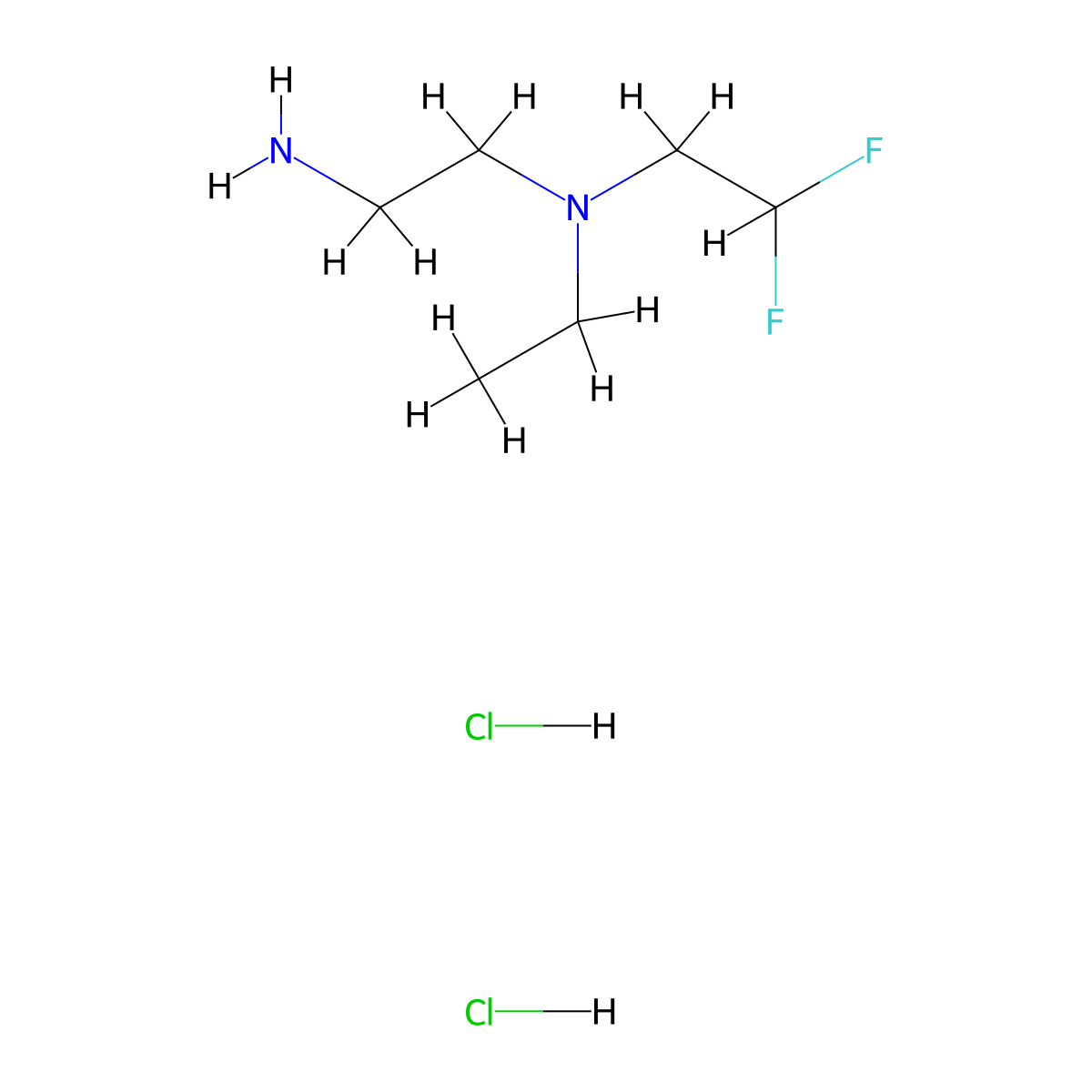 (2-Aminoethyl)(2,2-difluoroethyl)ethylamine dihydrochloride molecular structure, CAS 1797940-33-0