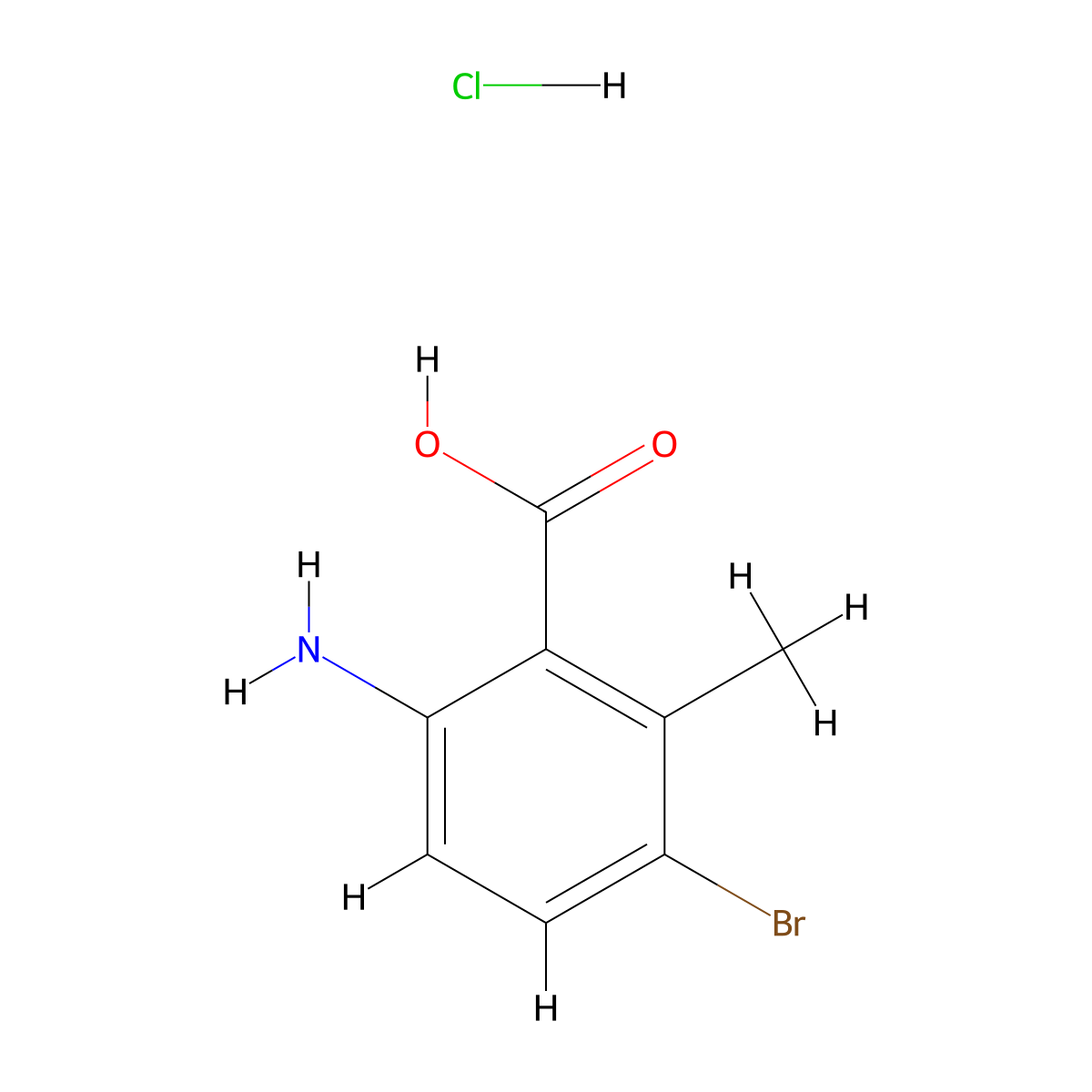 6-Amino-3-bromo-2-methylbenzoic acid hydrochloride molecular structure, CAS 1797943-61-3