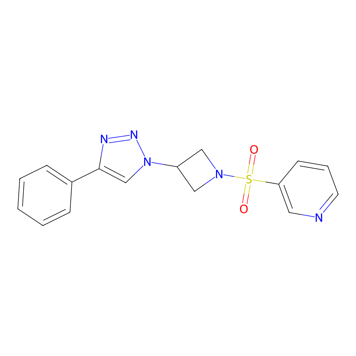 3-{[3-(4-phenyl-1H-1,2,3-triazol-1-yl)azetidin-1-yl]sulfonyl}pyridine molecular structure, CAS 1797947-58-0