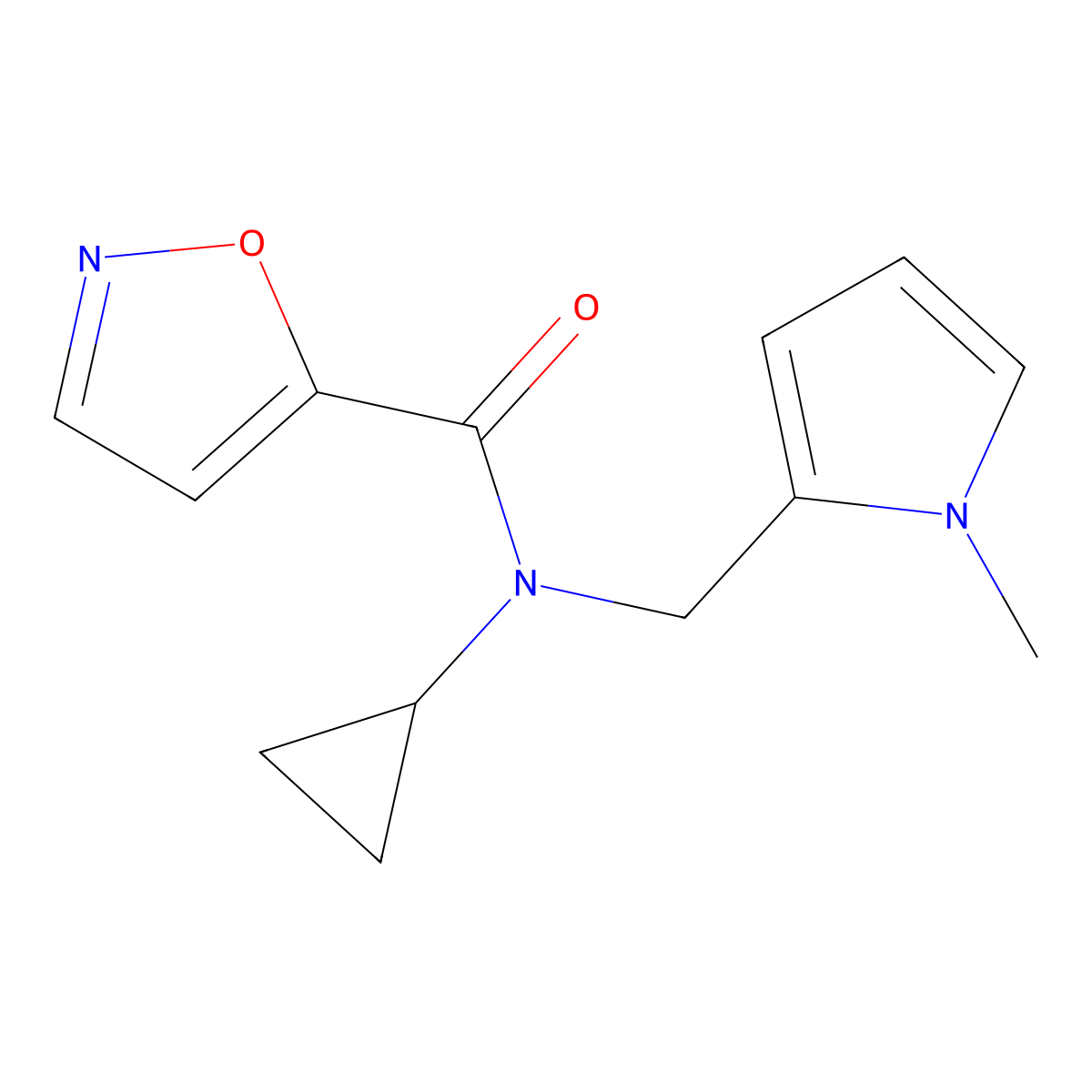 N-cyclopropyl-N-((1-methyl-1H-pyrrol-2-yl)methyl)isoxazole-5-carboxamide molecular structure, CAS 1797951-36-0