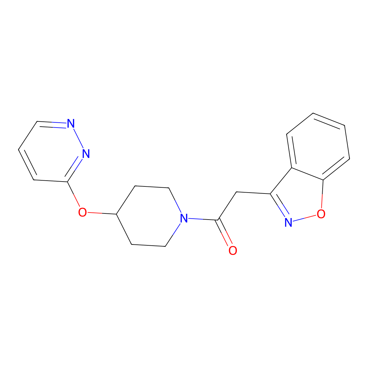 2-(Benzo[d]isoxazol-3-yl)-1-(4-(pyridazin-3-yloxy)piperidin-1-yl)ethanone molecular structure, CAS 1797951-40-6