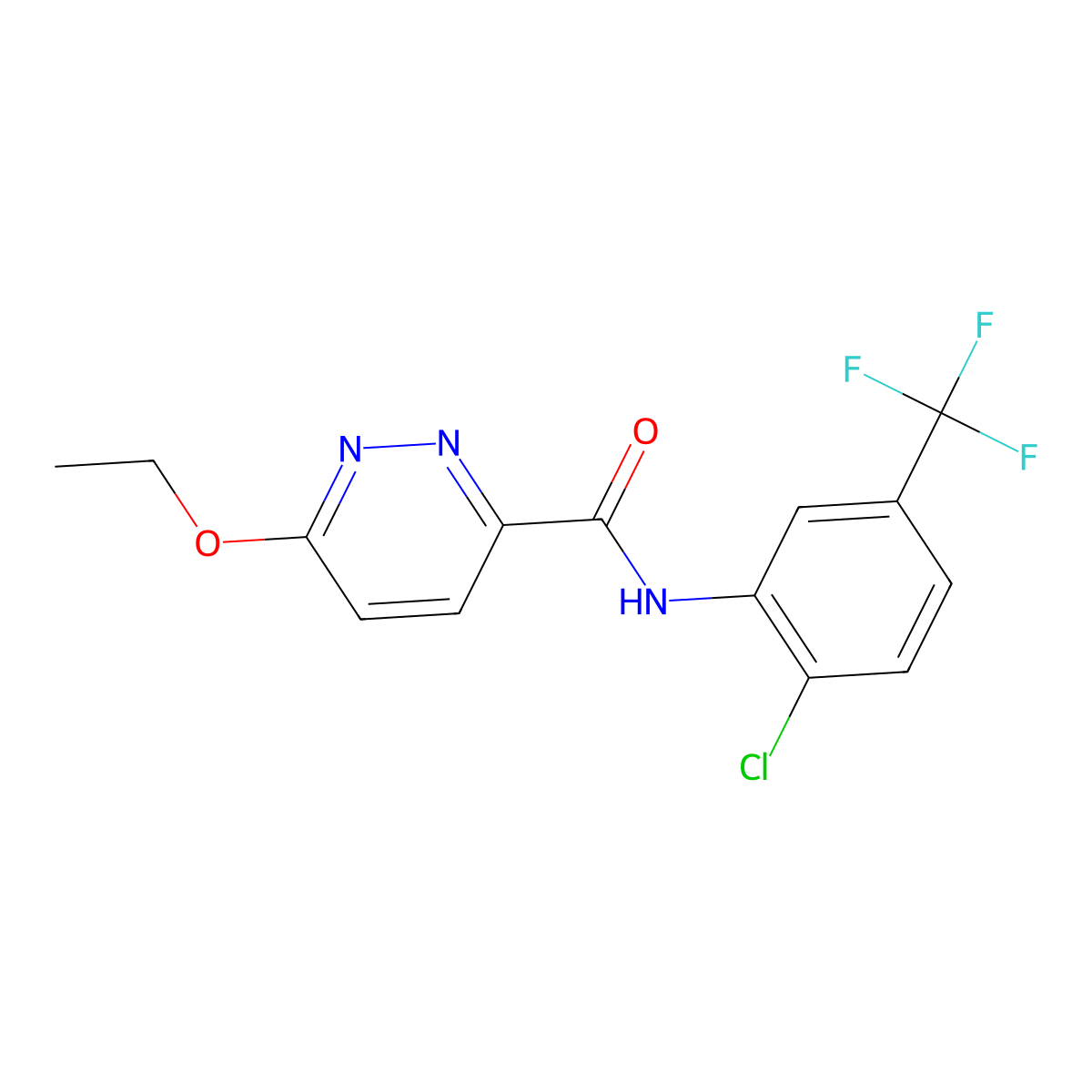 N-[2-Chloro-5-(trifluoromethyl)phenyl]-6-ethoxypyridazine-3-carboxamide molecular structure, CAS 1797951-45-1