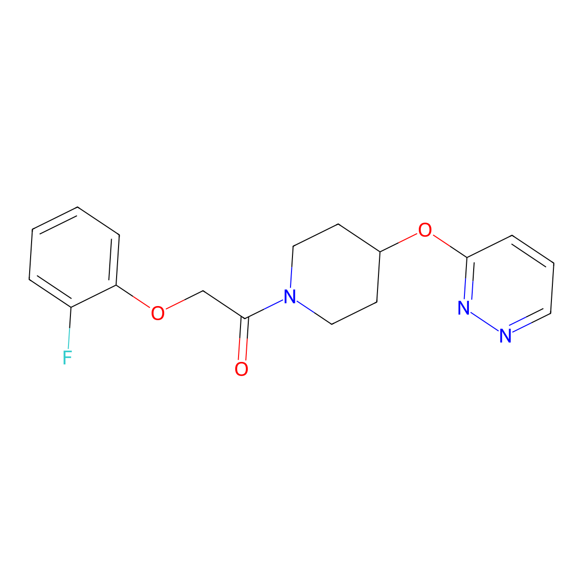 2-(2-Fluorophenoxy)-1-(4-(pyridazin-3-yloxy)piperidin-1-yl)ethanone molecular structure, CAS 1797951-50-8