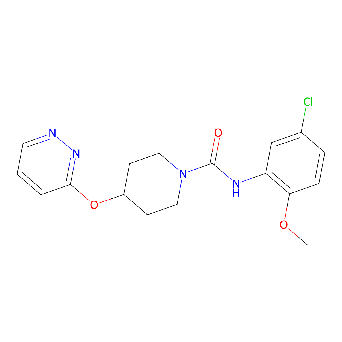 N-(5-chloro-2-methoxyphenyl)-4-(pyridazin-3-yloxy)piperidine-1-carboxamide molecular structure, CAS 1797951-67-7
