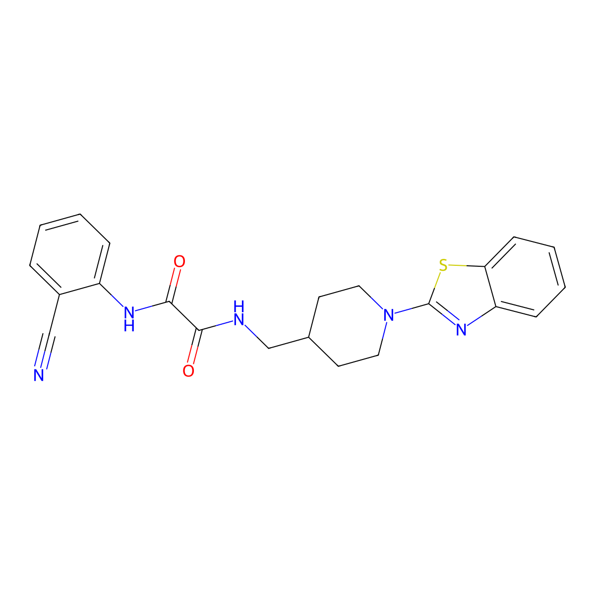 N1-((1-(benzo[d]thiazol-2-yl)piperidin-4-yl)methyl)-N2-(2-cyanophenyl)oxalamide molecular structure, CAS 1797951-74-6