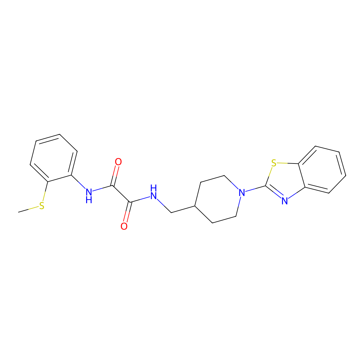 N1-((1-(benzo[d]thiazol-2-yl)piperidin-4-yl)methyl)-N2-(2-(methylthio)phenyl)oxalamide molecular structure, CAS 1797951-85-9