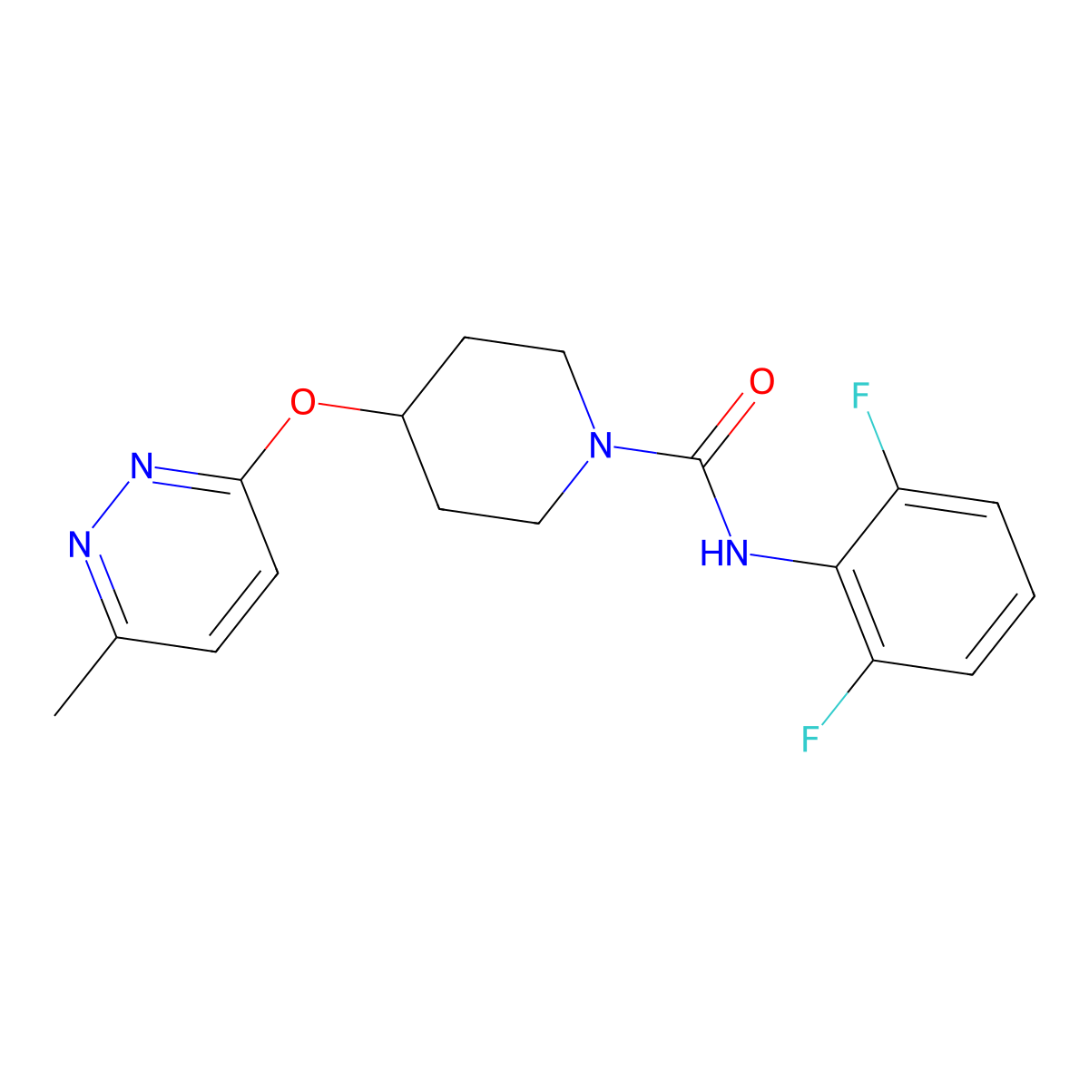 N-(2,6-Difluorophenyl)-4-[(6-methylpyridazin-3-YL)oxy]piperidine-1-carboxamide molecular structure, CAS 1797952-05-6