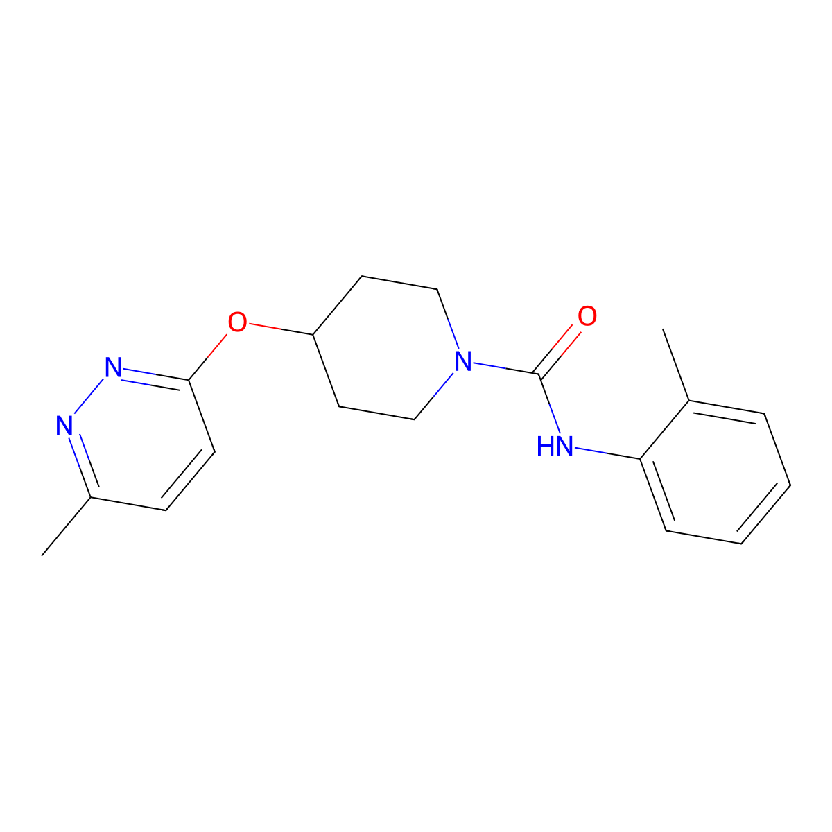 4-((6-methylpyridazin-3-yl)oxy)-N-(o-tolyl)piperidine-1-carboxamide molecular structure, CAS 1797952-21-6