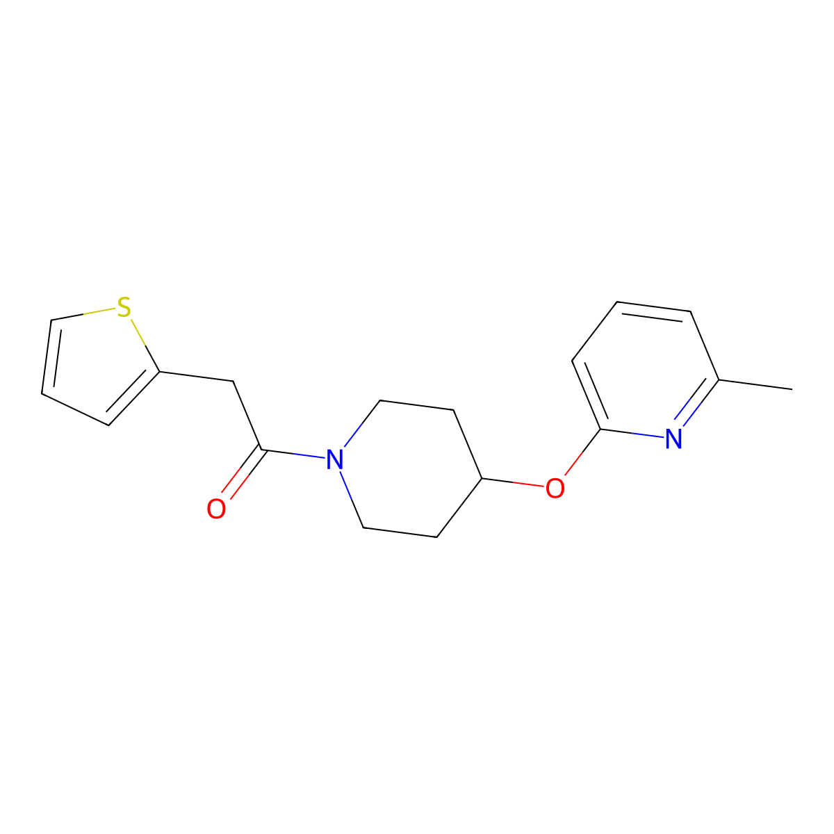 1-(4-((6-Methylpyridin-2-yl)oxy)piperidin-1-yl)-2-(thiophen-2-yl)ethanone molecular structure, CAS 1797952-29-4
