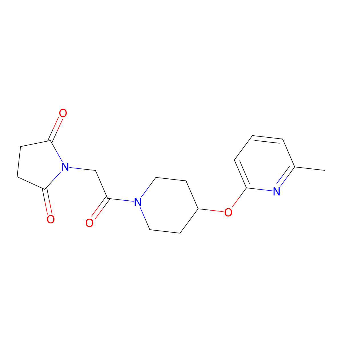 1-(2-{4-[(6-Methylpyridin-2-YL)oxy]piperidin-1-YL}-2-oxoethyl)pyrrolidine-2,5-dione molecular structure, CAS 1797952-45-4