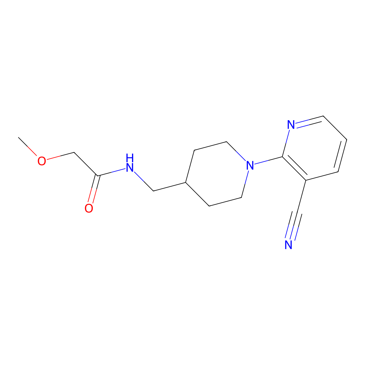 N-{[1-(3-cyanopyridin-2-yl)piperidin-4-yl]methyl}-2-methoxyacetamide molecular structure, CAS 1797952-75-0