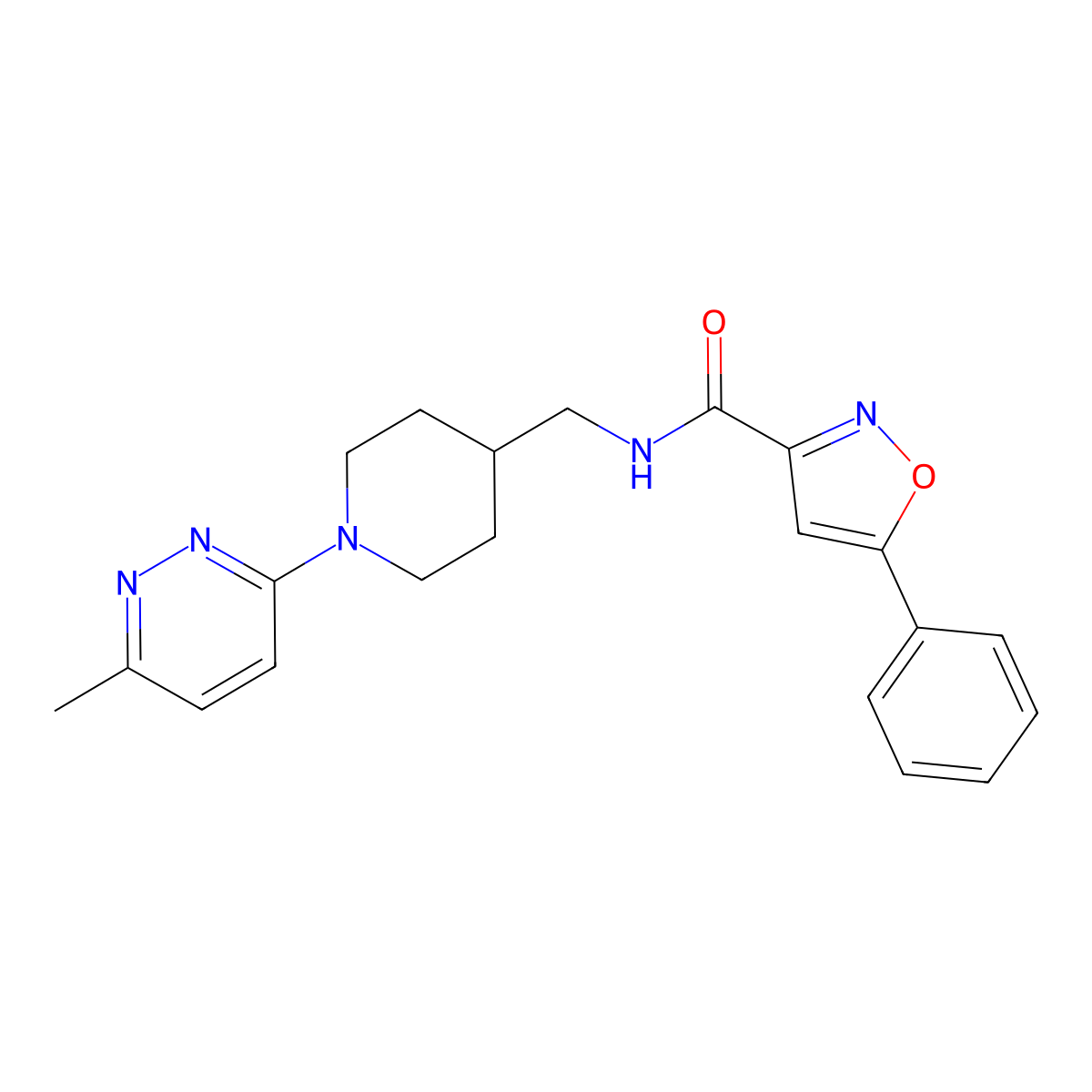 N-((1-(6-methylpyridazin-3-yl)piperidin-4-yl)methyl)-5-phenylisoxazole-3-carboxamide molecular structure, CAS 1797953-54-8