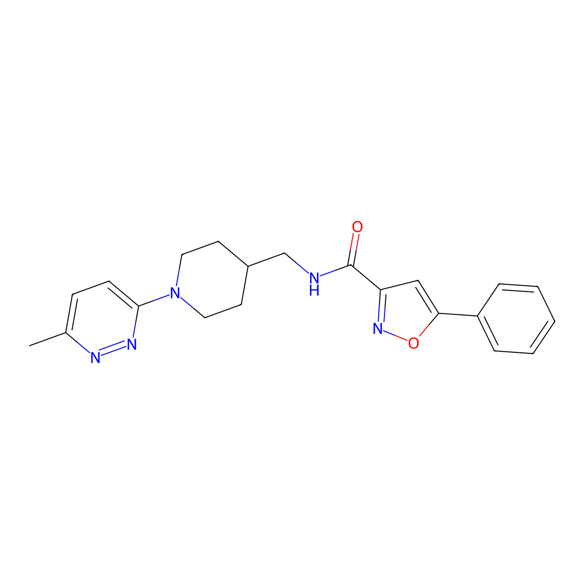 N-((1-(6-methylpyridazin-3-yl)piperidin-4-yl)methyl)-5-phenylisoxazole-3-carboxamide molecular structure, CAS 1797953-54-8