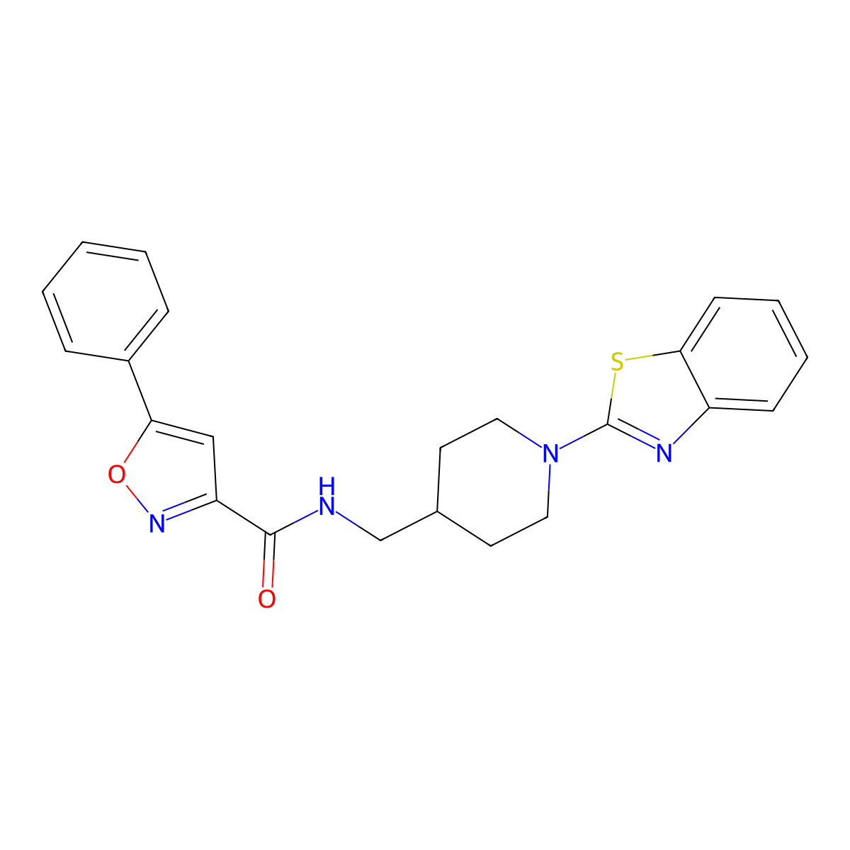 N-((1-(benzo[d]thiazol-2-yl)piperidin-4-yl)methyl)-5-phenylisoxazole-3-carboxamide molecular structure, CAS 1797953-61-7