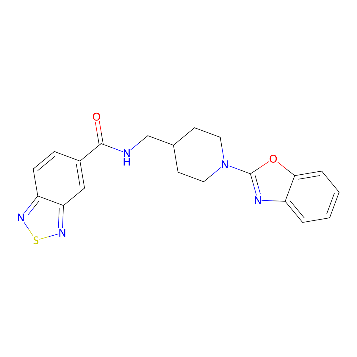 N-((1-(benzo[d]oxazol-2-yl)piperidin-4-yl)methyl)benzo[c][1,2,5]thiadiazole-5-carboxamide molecular structure, CAS 1797953-89-9