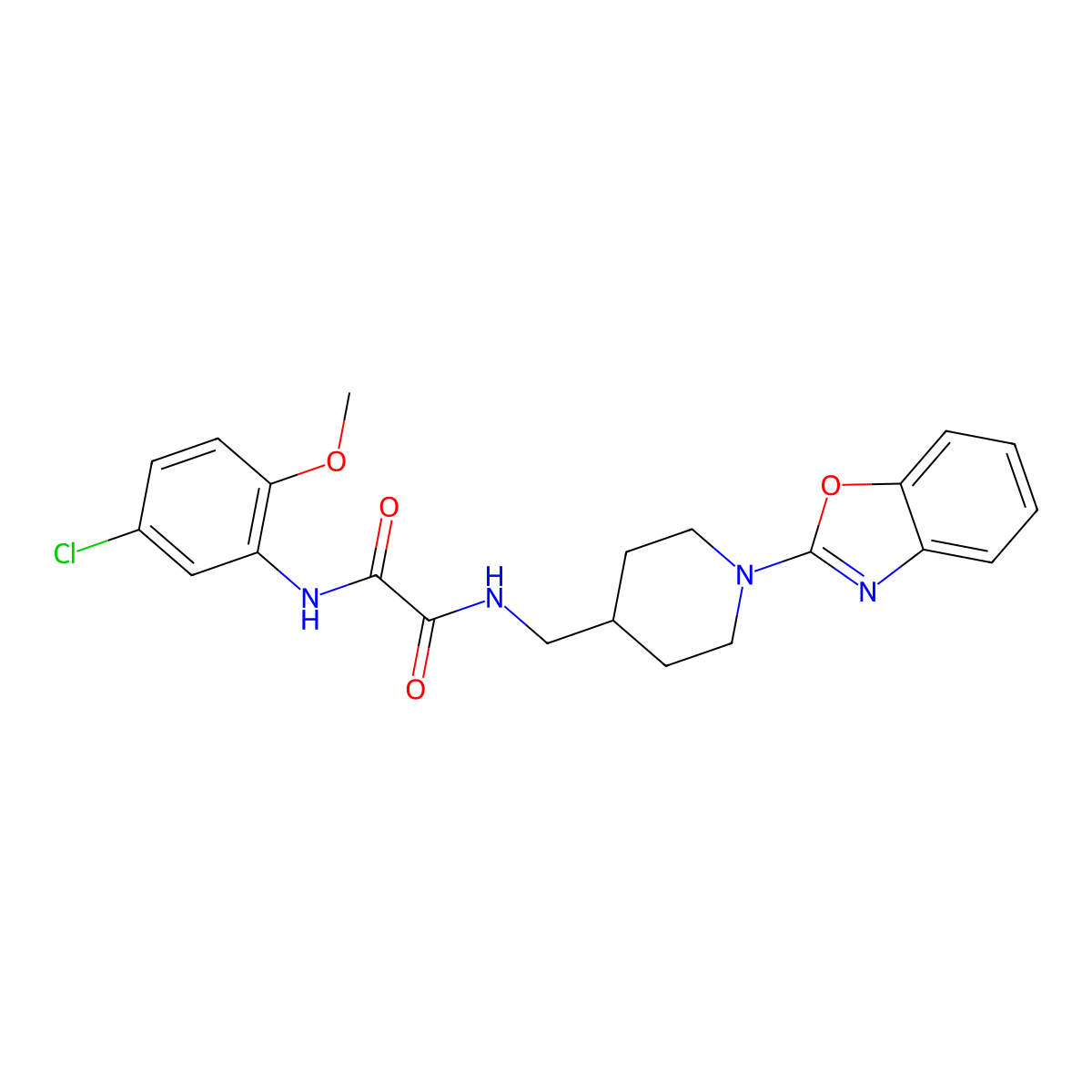 N1-((1-(benzo[d]oxazol-2-yl)piperidin-4-yl)methyl)-N2-(5-chloro-2-methoxyphenyl)oxalamide molecular structure, CAS 1797954-78-9
