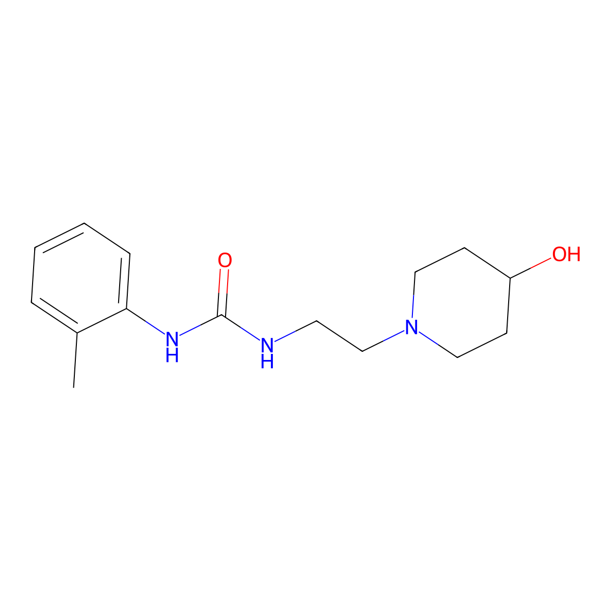 1-(2-(4-Hydroxypiperidin-1-yl)ethyl)-3-(o-tolyl)urea molecular structure, CAS 1797956-19-4