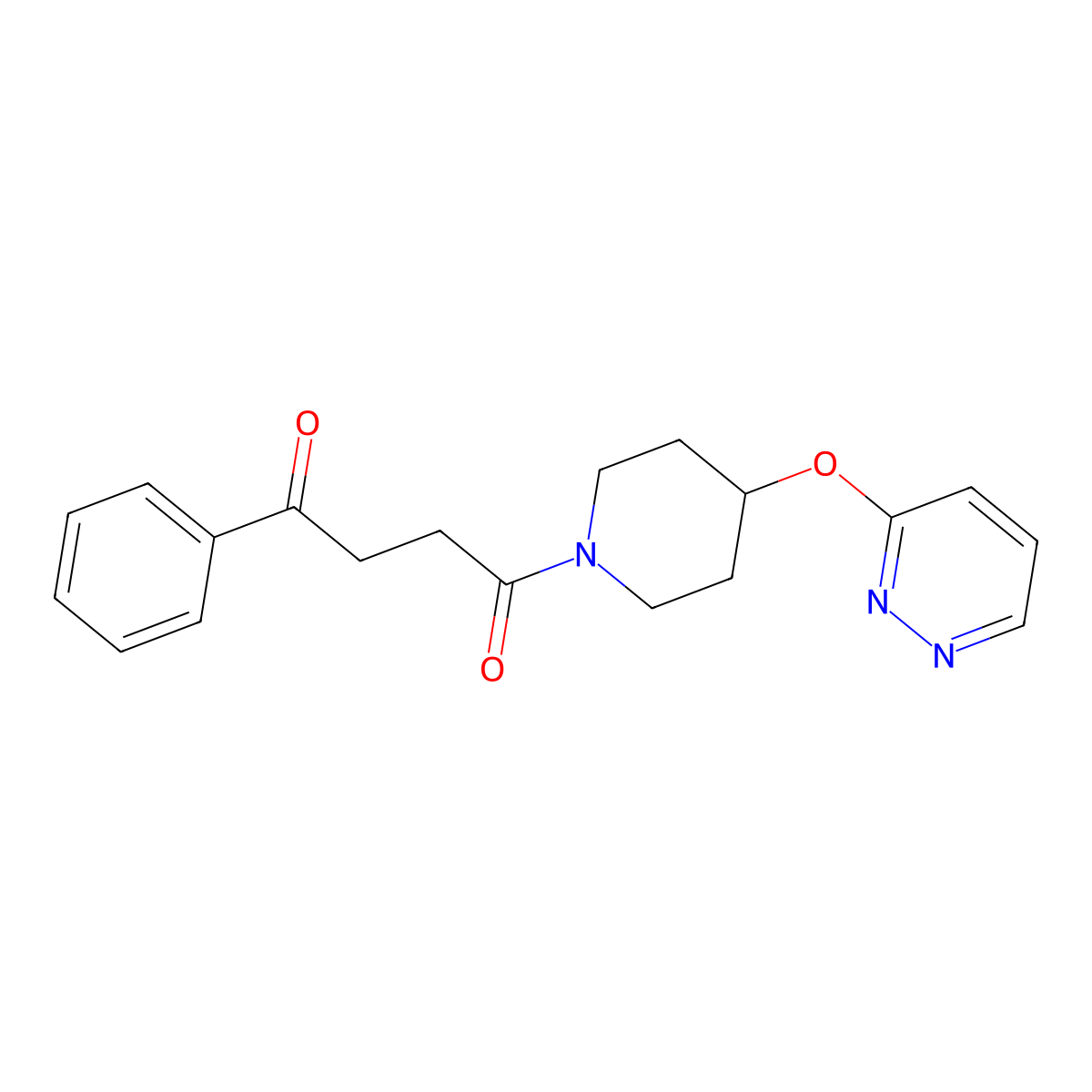 1-Phenyl-4-(4-(pyridazin-3-yloxy)piperidin-1-yl)butane-1,4-dione molecular structure, CAS 1797957-57-3