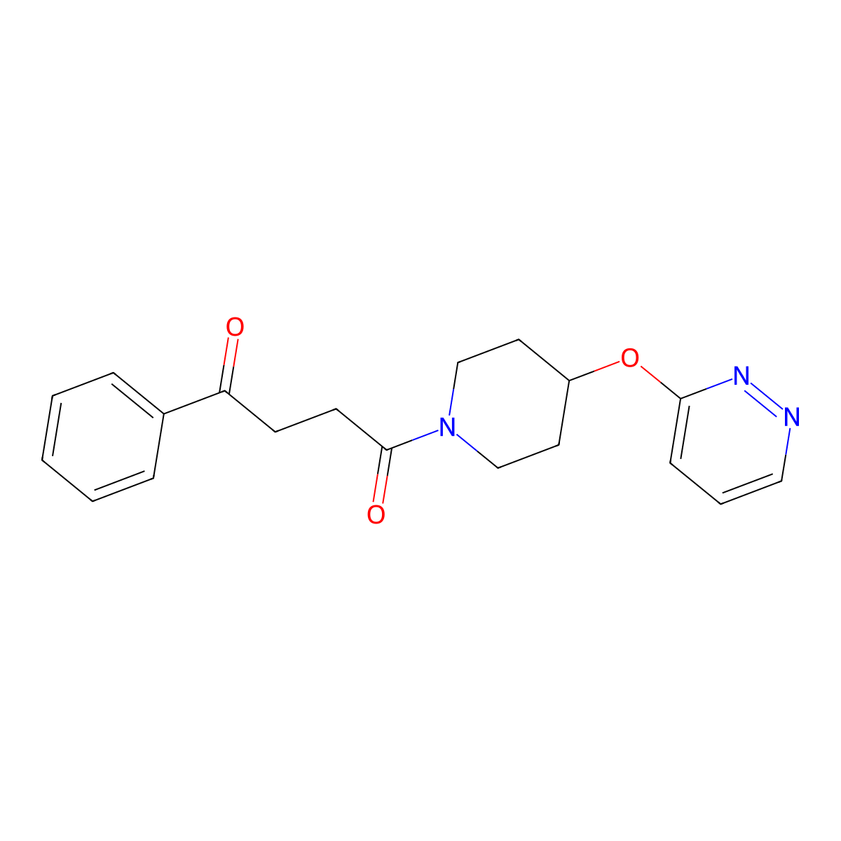 1-Phenyl-4-(4-(pyridazin-3-yloxy)piperidin-1-yl)butane-1,4-dione molecular structure, CAS 1797957-57-3
