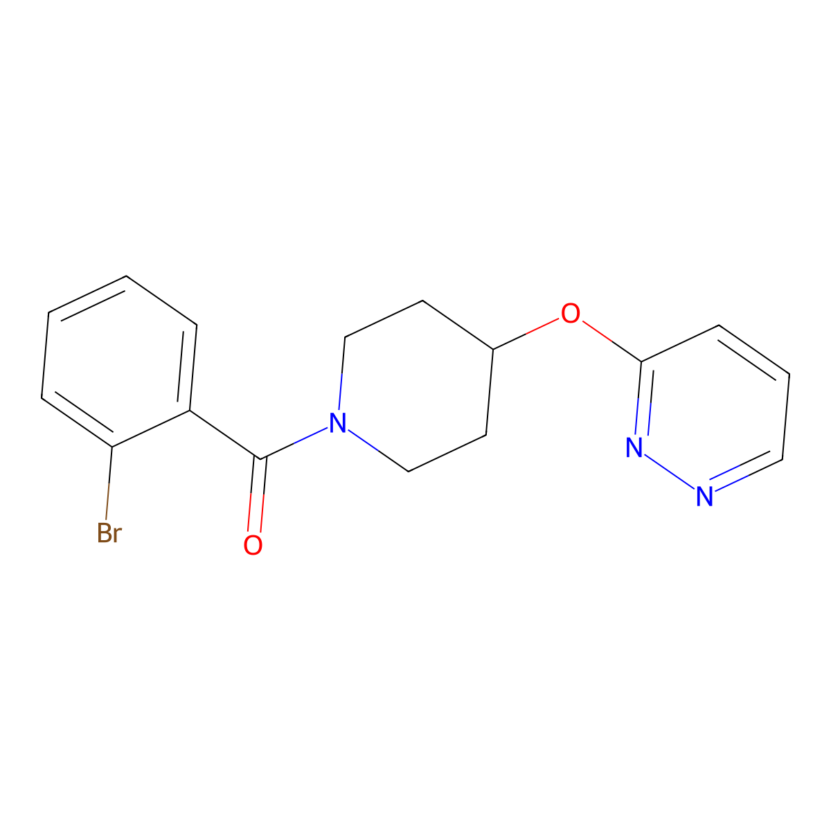 (2-Bromophenyl)(4-(pyridazin-3-yloxy)piperidin-1-yl)methanone molecular structure, CAS 1797957-79-9