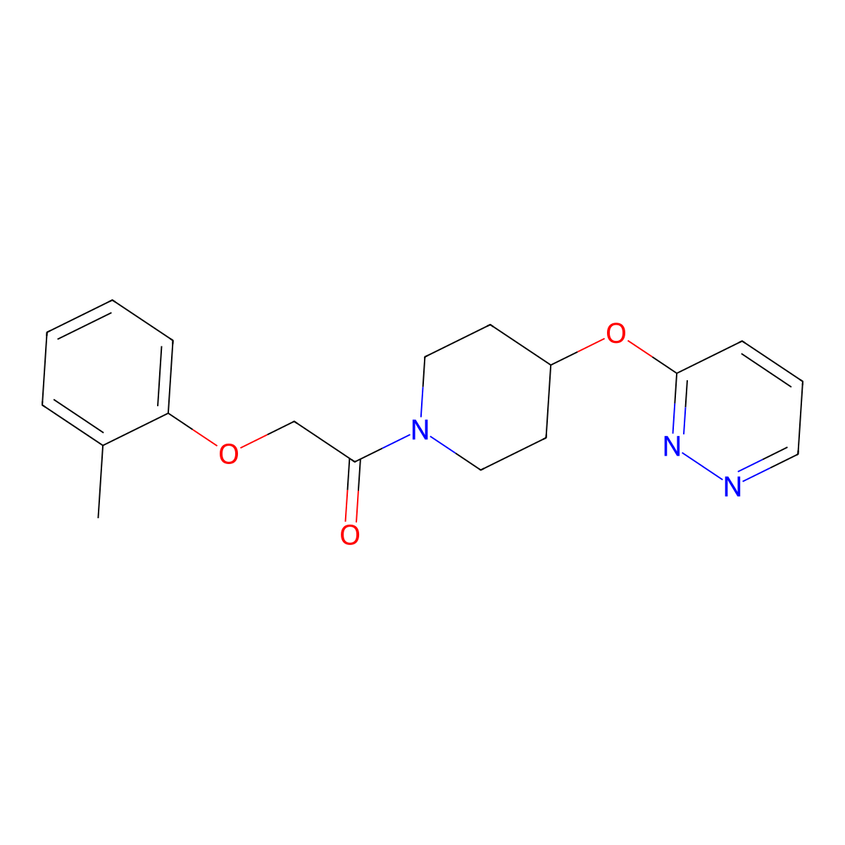 1-(4-(Pyridazin-3-yloxy)piperidin-1-yl)-2-(o-tolyloxy)ethanone molecular structure, CAS 1797957-89-1