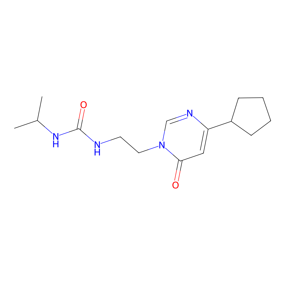 1-(2-(4-cyclopentyl-6-oxopyrimidin-1(6H)-yl)ethyl)-3-isopropylurea molecular structure, CAS 1797957-96-0