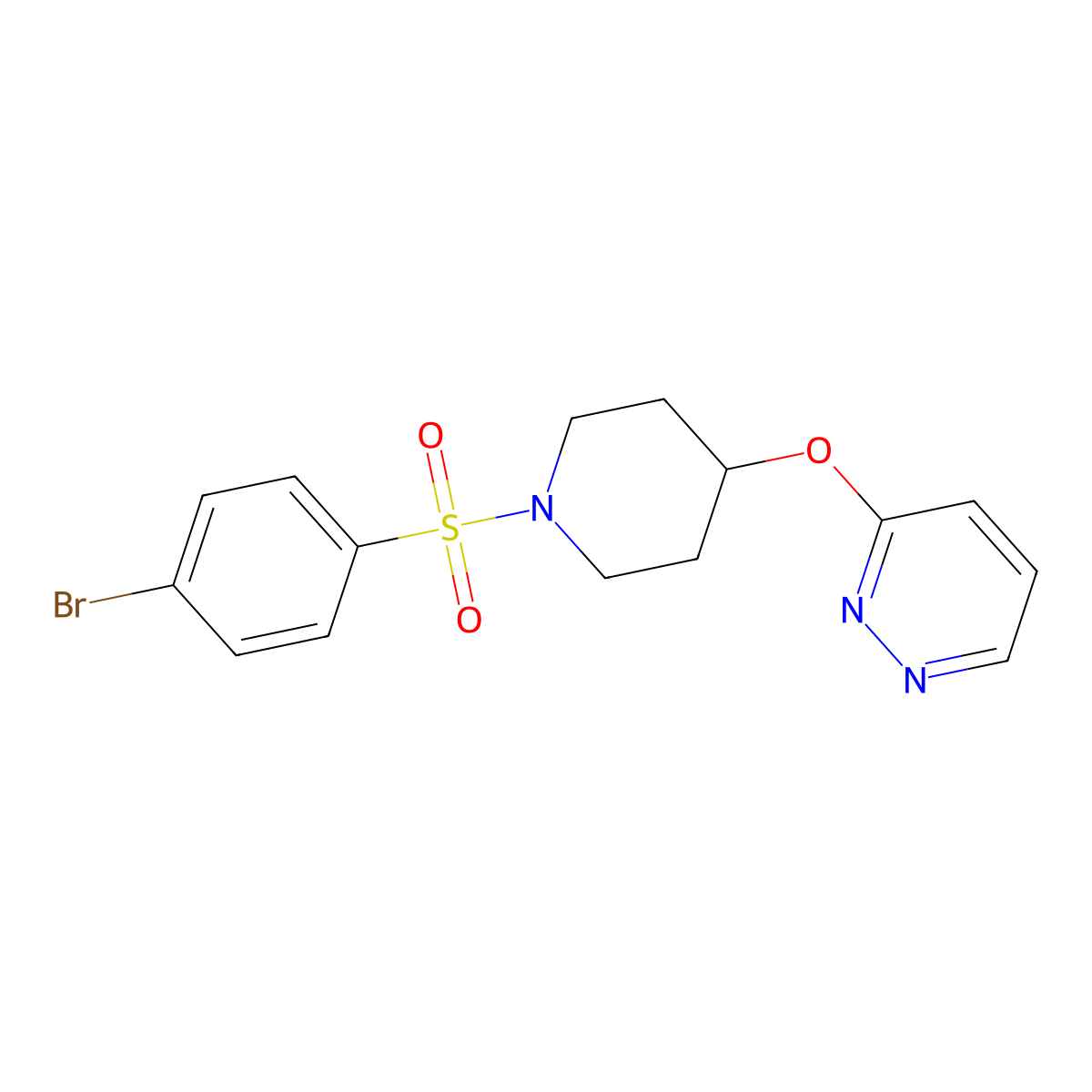 3-((1-((4-Bromophenyl)sulfonyl)piperidin-4-yl)oxy)pyridazine molecular structure, CAS 1797958-03-2