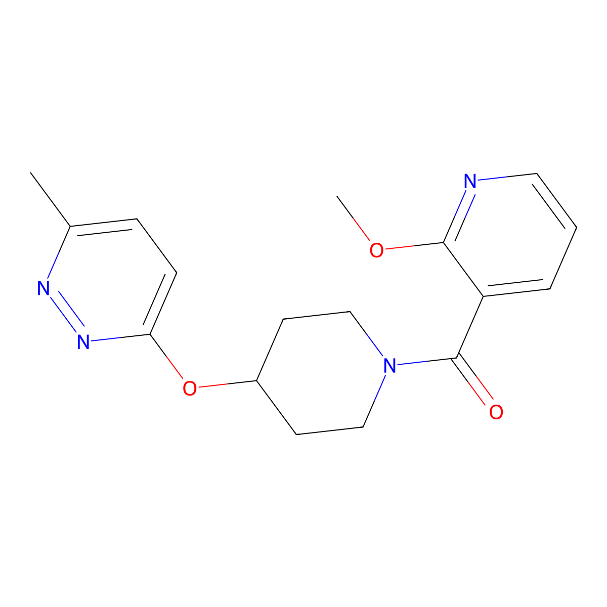 (2-Methoxypyridin-3-yl)(4-((6-methylpyridazin-3-yl)oxy)piperidin-1-yl)methanone molecular structure, CAS 1797958-20-3