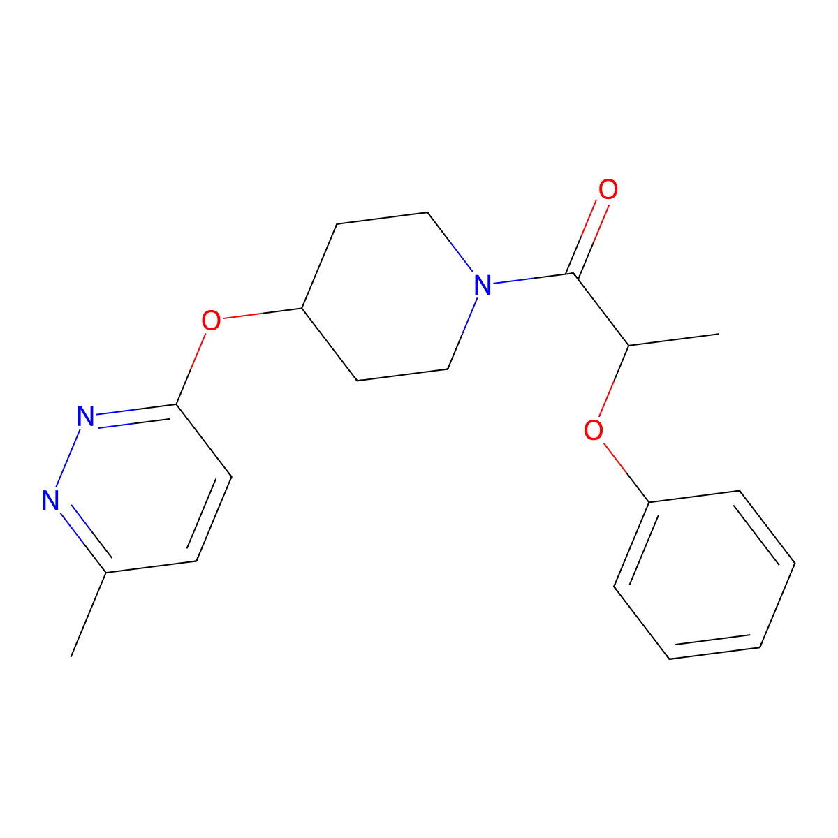 1-{4-[(6-Methylpyridazin-3-yl)oxy]piperidin-1-yl}-2-phenoxypropan-1-one molecular structure, CAS 1797958-26-9