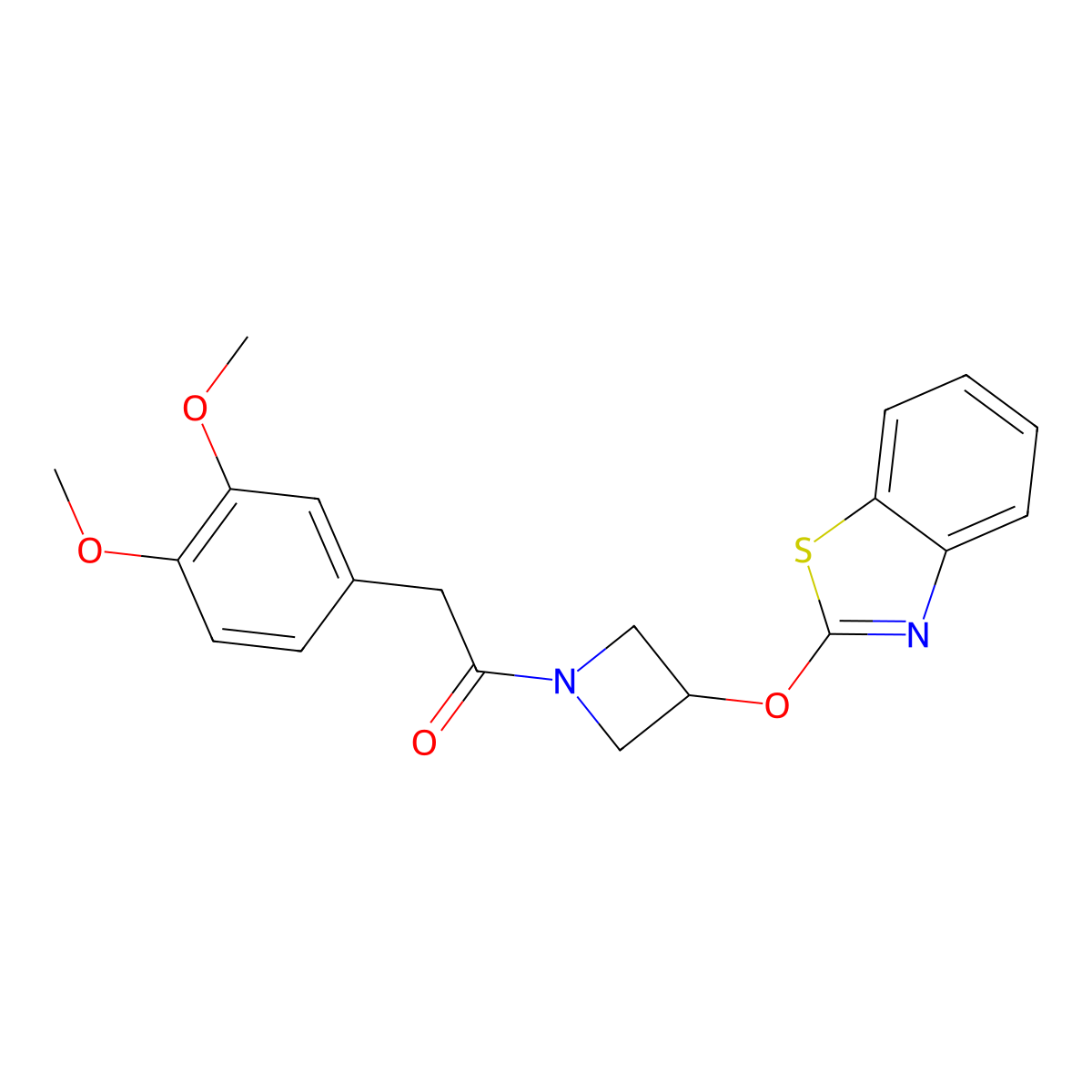 1-(3-(Benzo[d]thiazol-2-yloxy)azetidin-1-yl)-2-(3,4-dimethoxyphenyl)ethanone molecular structure, CAS 1797958-50-9