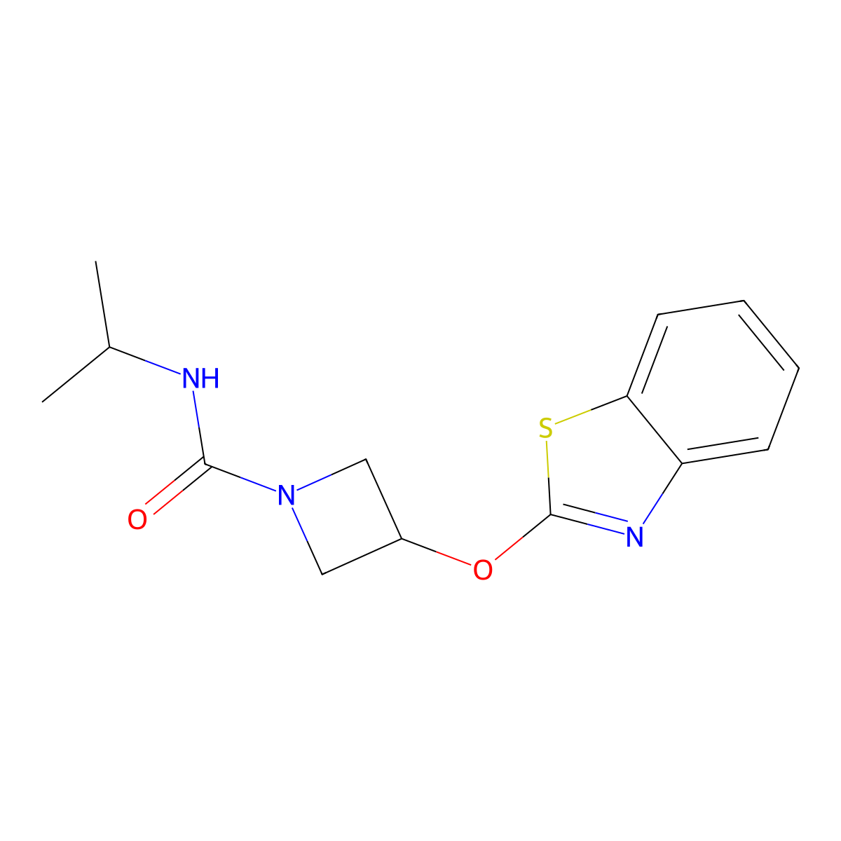 3-(benzo[d]thiazol-2-yloxy)-N-isopropylazetidine-1-carboxamide molecular structure, CAS 1797958-58-7