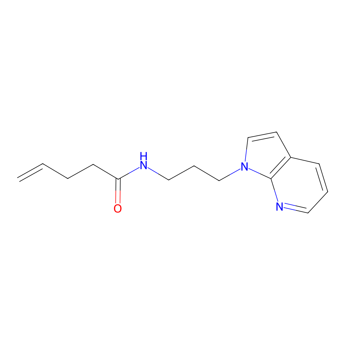 N-(3-(1H-pyrrolo[2,3-b]pyridin-1-yl)propyl)pent-4-enamide molecular structure, CAS 1797958-69-0