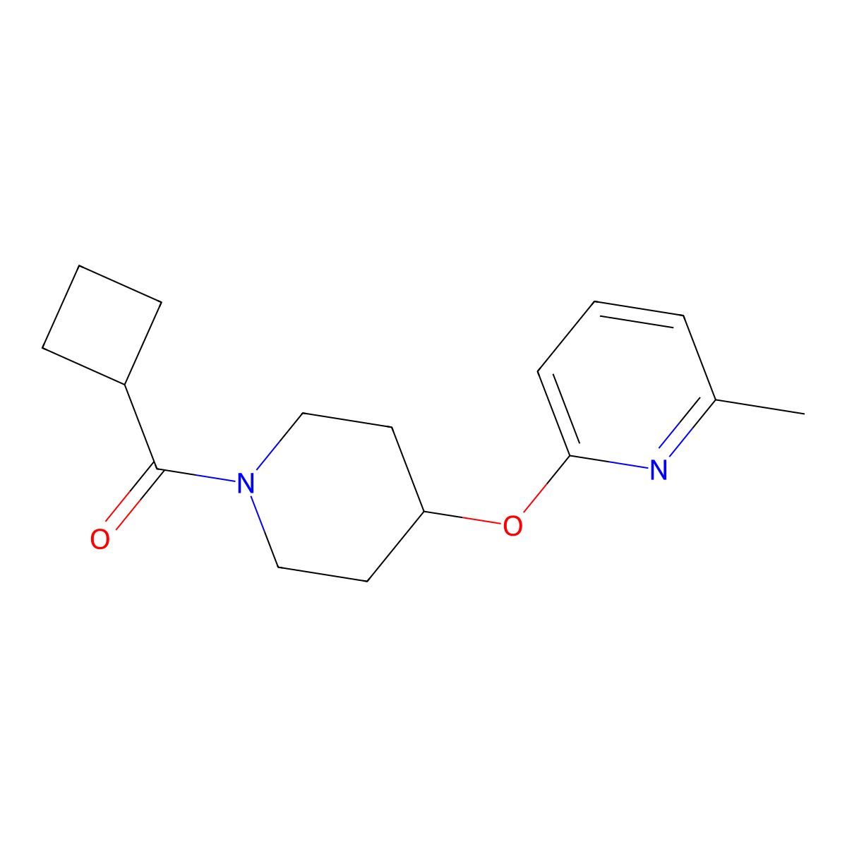 Cyclobutyl(4-((6-methylpyridin-2-yl)oxy)piperidin-1-yl)methanone molecular structure, CAS 1797958-87-2