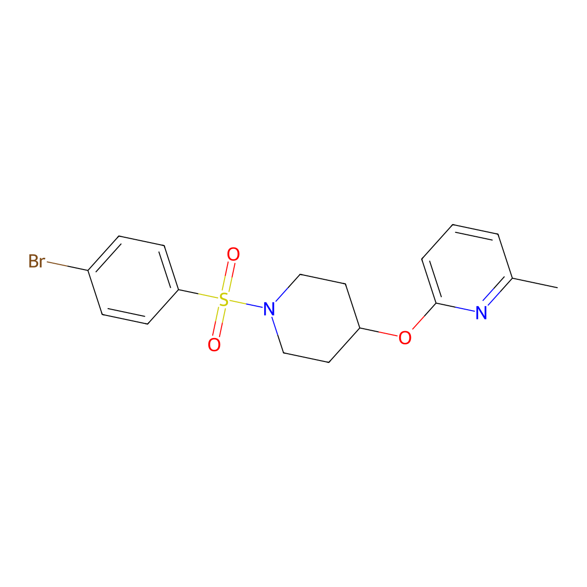 2-((1-((4-Bromophenyl)sulfonyl)piperidin-4-yl)oxy)-6-methylpyridine molecular structure, CAS 1797958-92-9