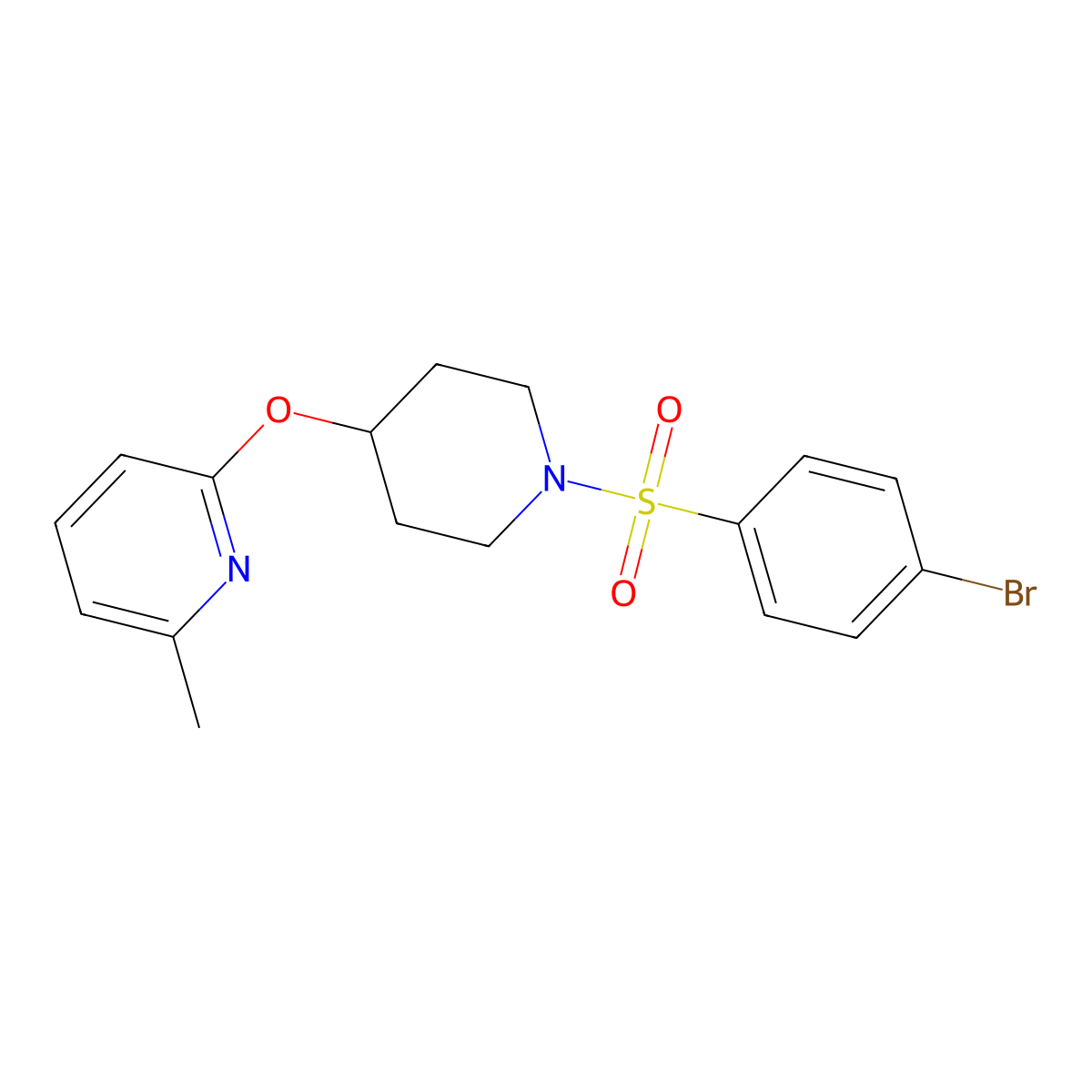2-((1-((4-Bromophenyl)sulfonyl)piperidin-4-yl)oxy)-6-methylpyridine molecular structure, CAS 1797958-92-9