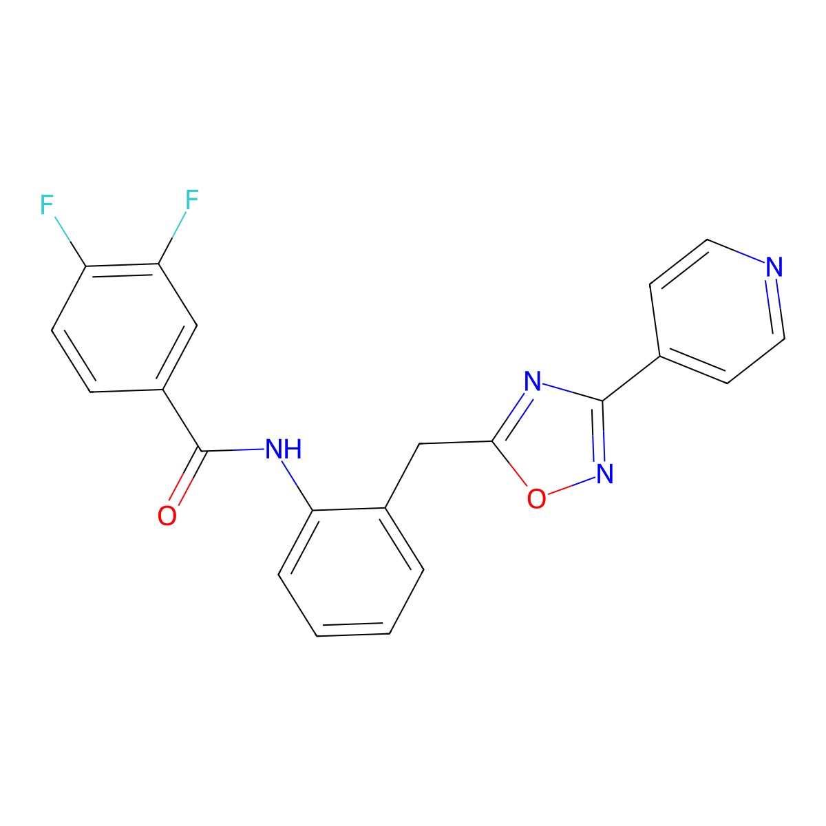 3,4-Difluoro-N-(2-{[3-(pyridin-4-YL)-1,2,4-oxadiazol-5-YL]methyl}phenyl)benzamide molecular structure, CAS 1797959-82-0