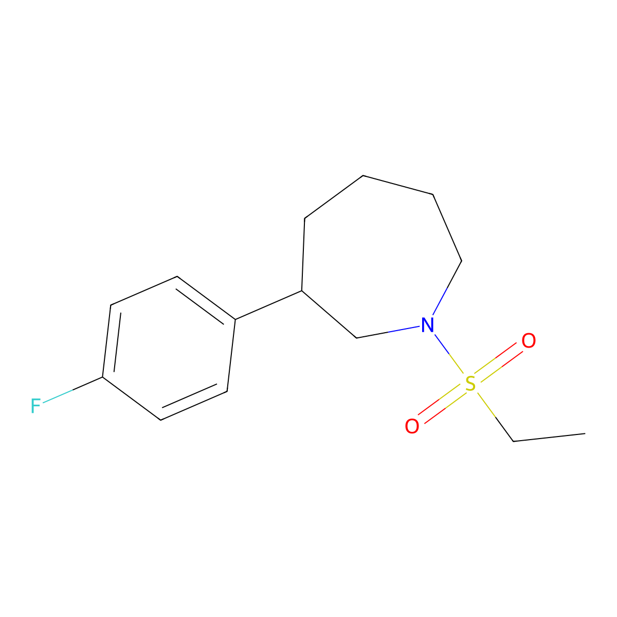 1-(Ethylsulfonyl)-3-(4-fluorophenyl)azepane molecular structure, CAS 1797960-77-0