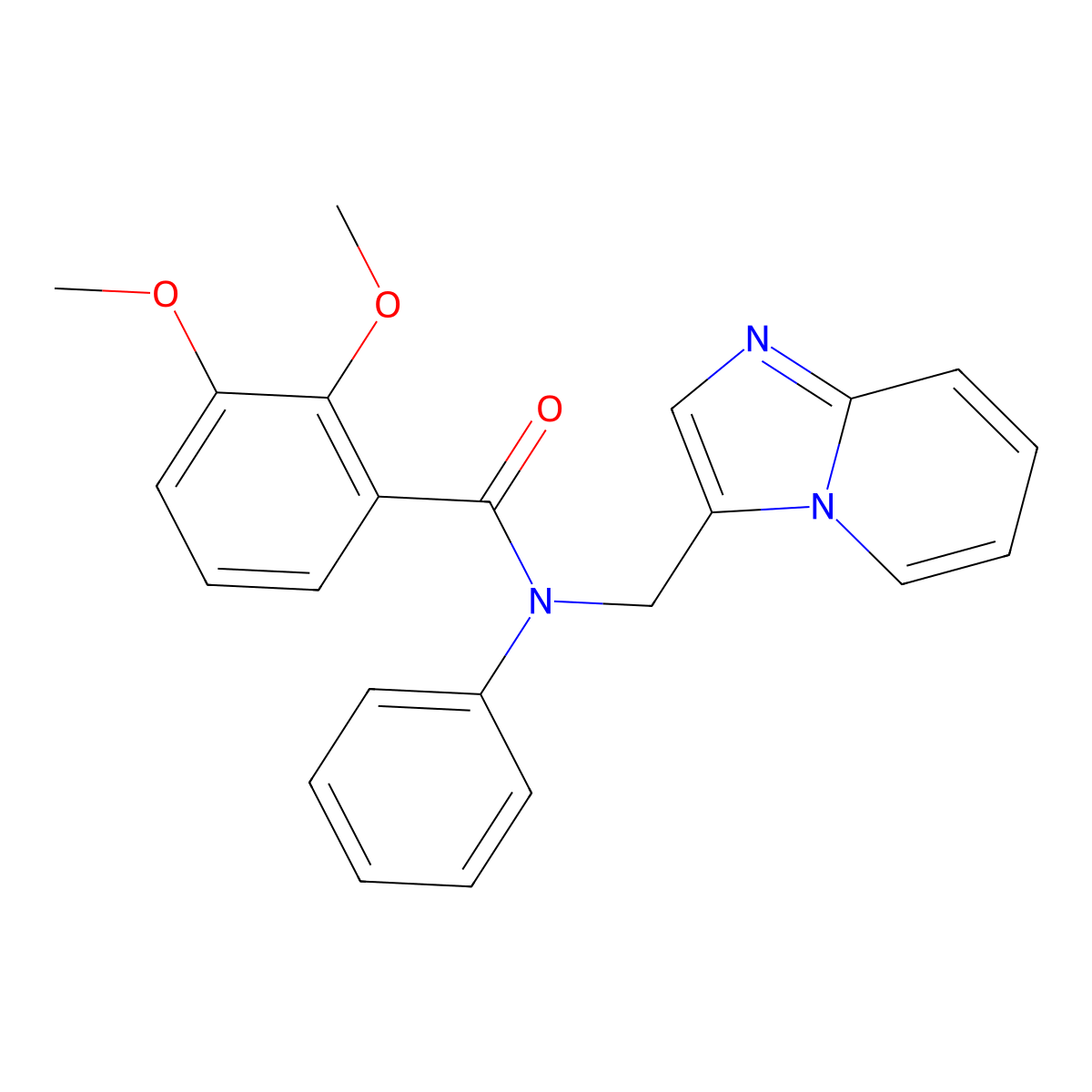 N-(imidazo[1,2-a]pyridin-3-ylmethyl)-2,3-dimethoxy-N-phenylbenzamide molecular structure, CAS 1797961-42-2