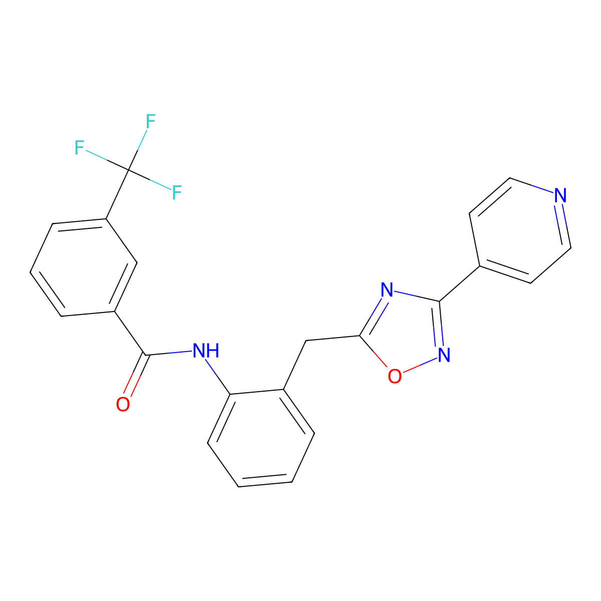 N-(2-((3-(pyridin-4-yl)-1,2,4-oxadiazol-5-yl)methyl)phenyl)-3-(trifluoromethyl)benzamide molecular structure, CAS 1797962-87-8