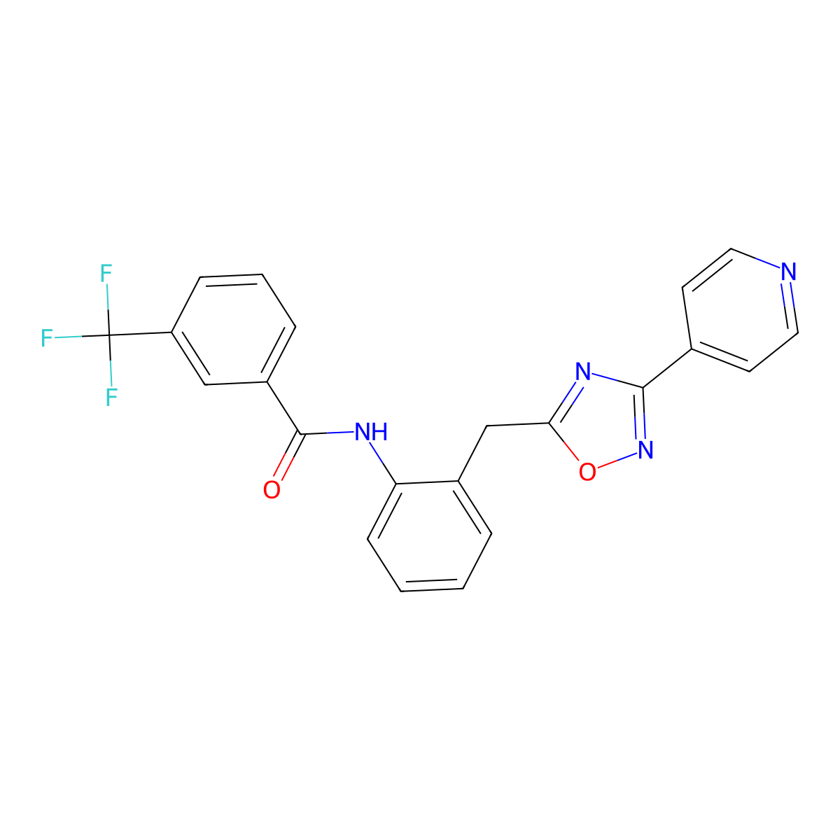 N-(2-((3-(pyridin-4-yl)-1,2,4-oxadiazol-5-yl)methyl)phenyl)-3-(trifluoromethyl)benzamide molecular structure, CAS 1797962-87-8