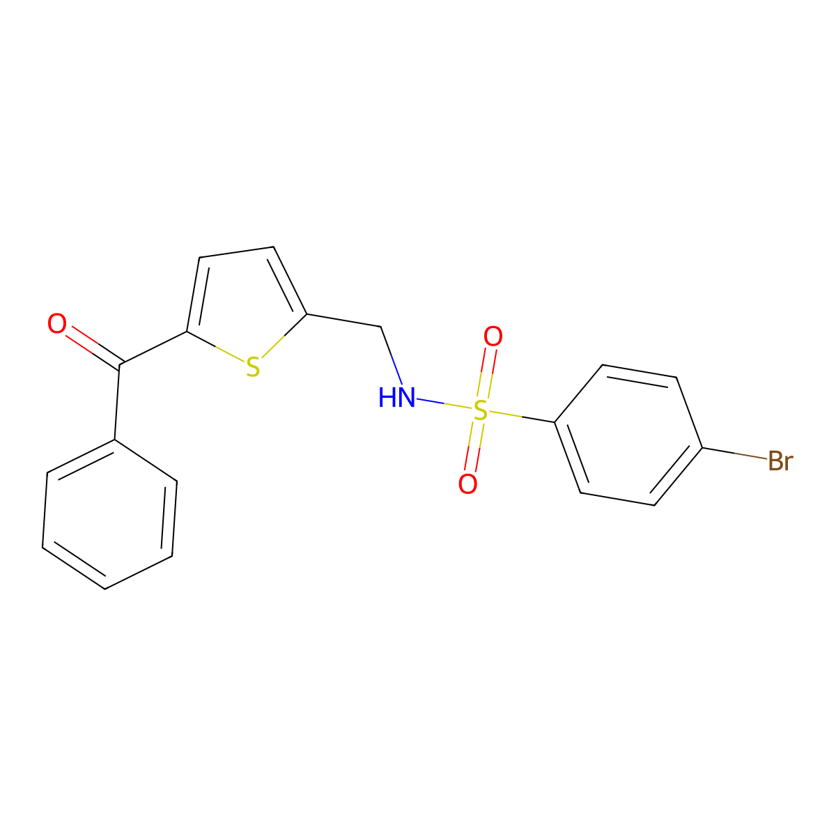 N-((5-benzoylthiophen-2-yl)methyl)-4-bromobenzenesulfonamide molecular structure, CAS 1797963-07-5
