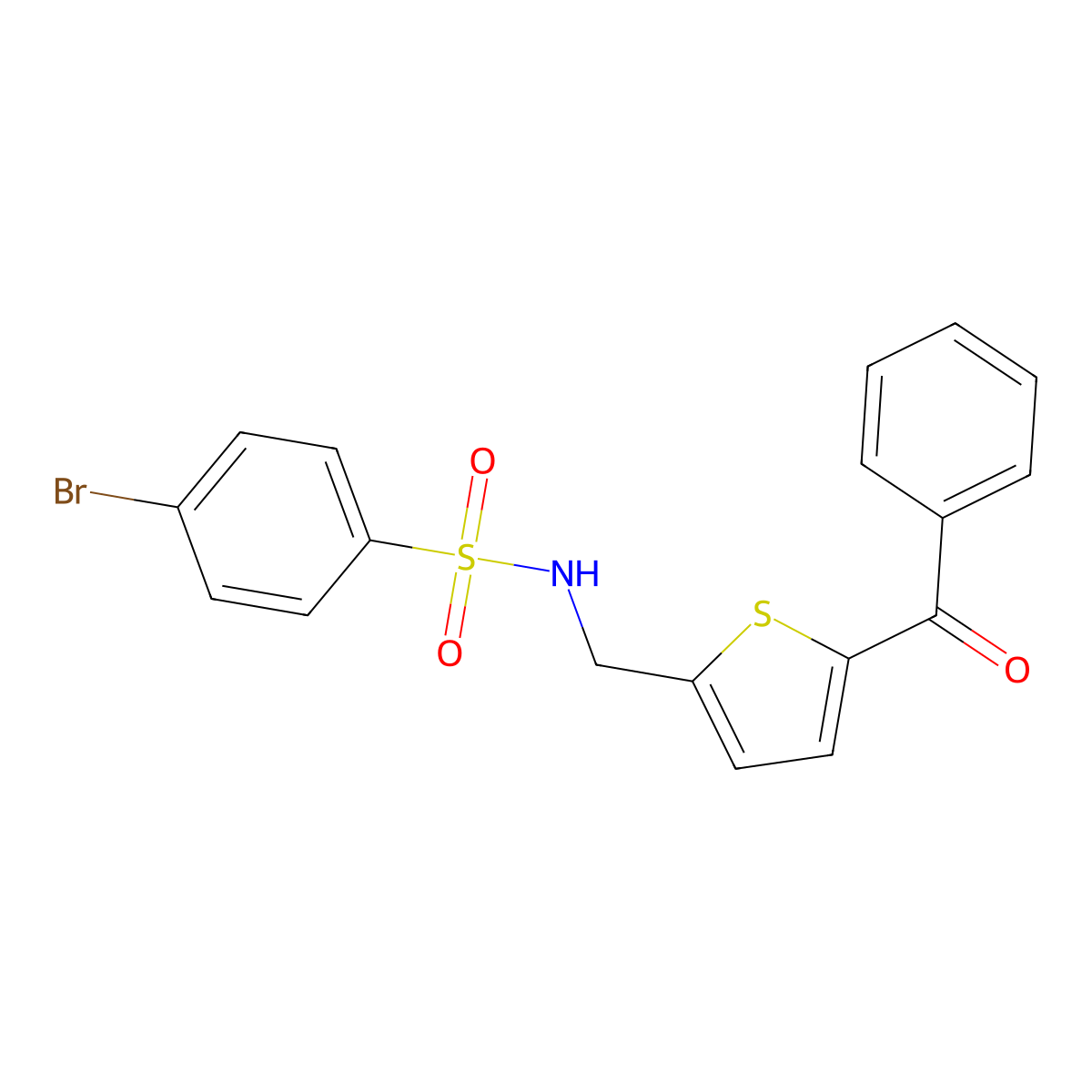 N-((5-benzoylthiophen-2-yl)methyl)-4-bromobenzenesulfonamide molecular structure, CAS 1797963-07-5