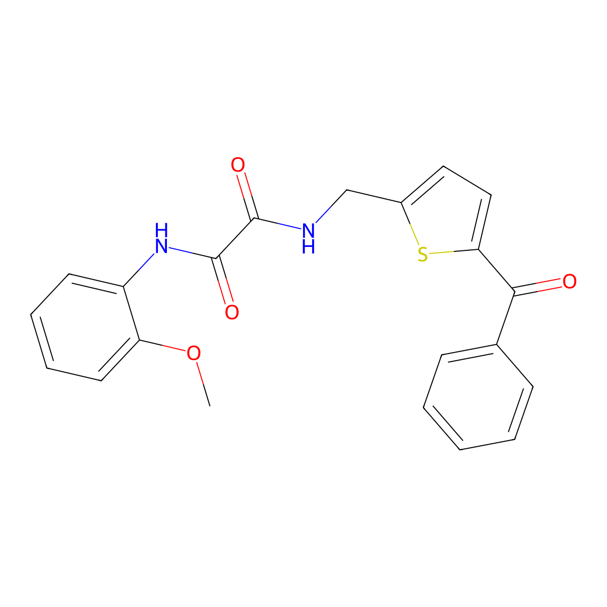 N1-((5-benzoylthiophen-2-yl)methyl)-N2-(2-methoxyphenyl)oxalamide molecular structure, CAS 1797963-15-5